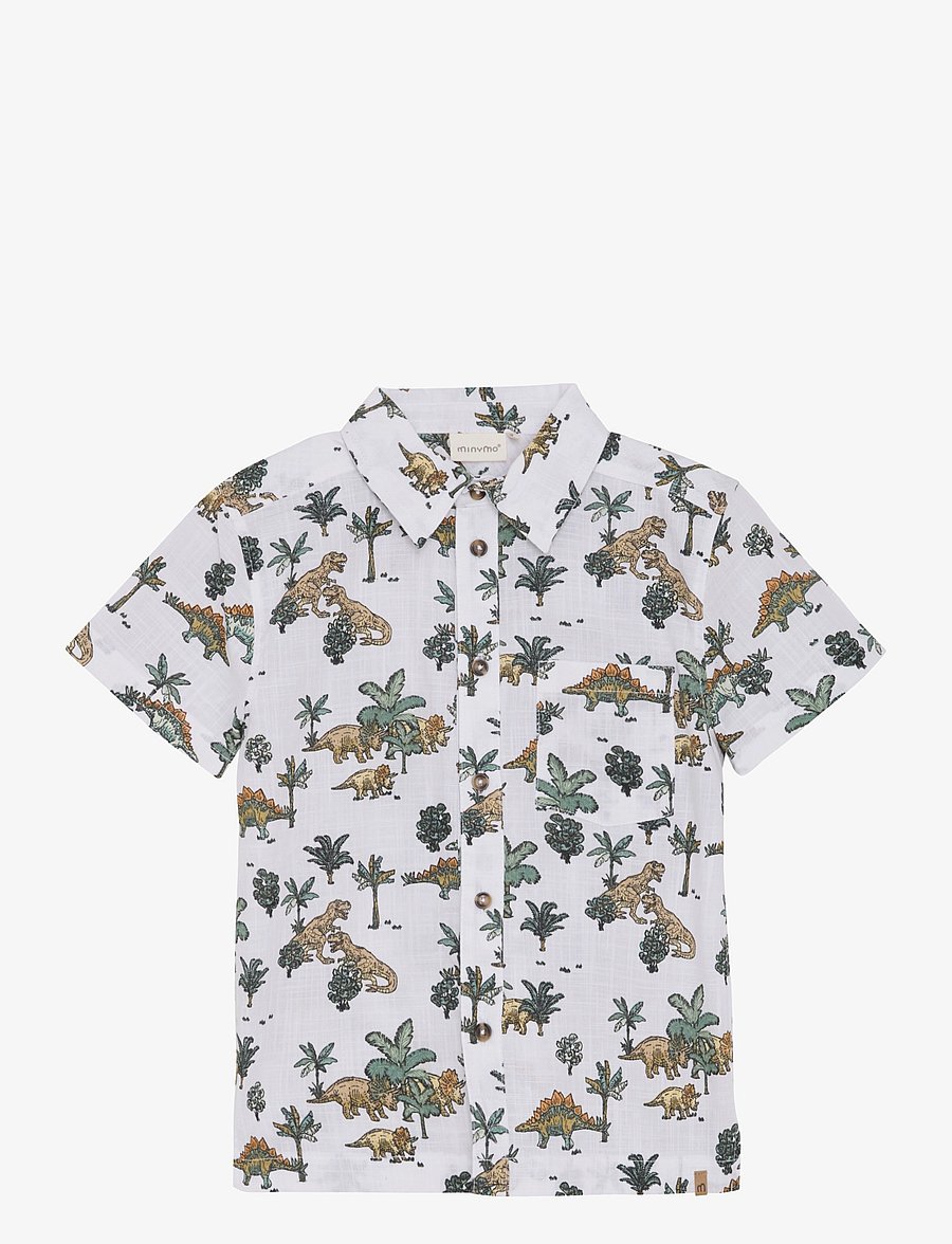 Minymo - Shirt SS AOP - lühikeste varrukatega särgid - bright white - 1