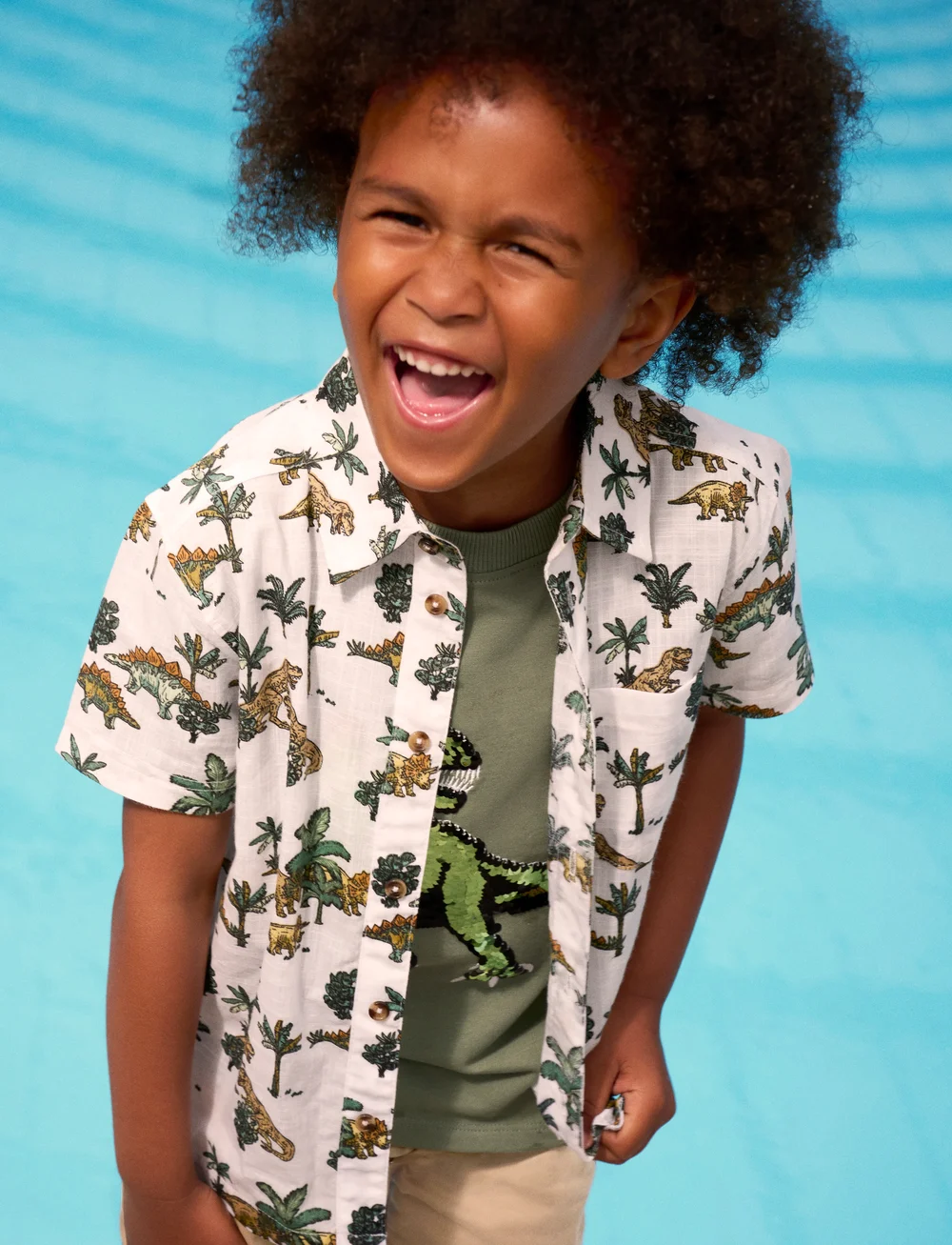 Minymo - Shirt SS AOP - kortærmede skjorter - bright white - 0