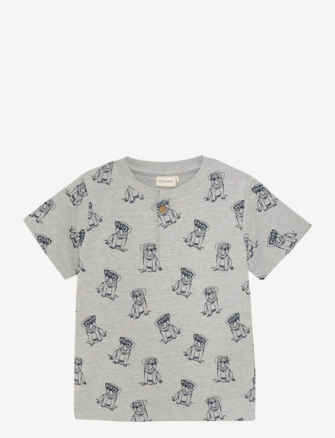 Minymo - T-shirt SS AOP Sweat - lyhythihaiset t-paidat - grey melange - 1