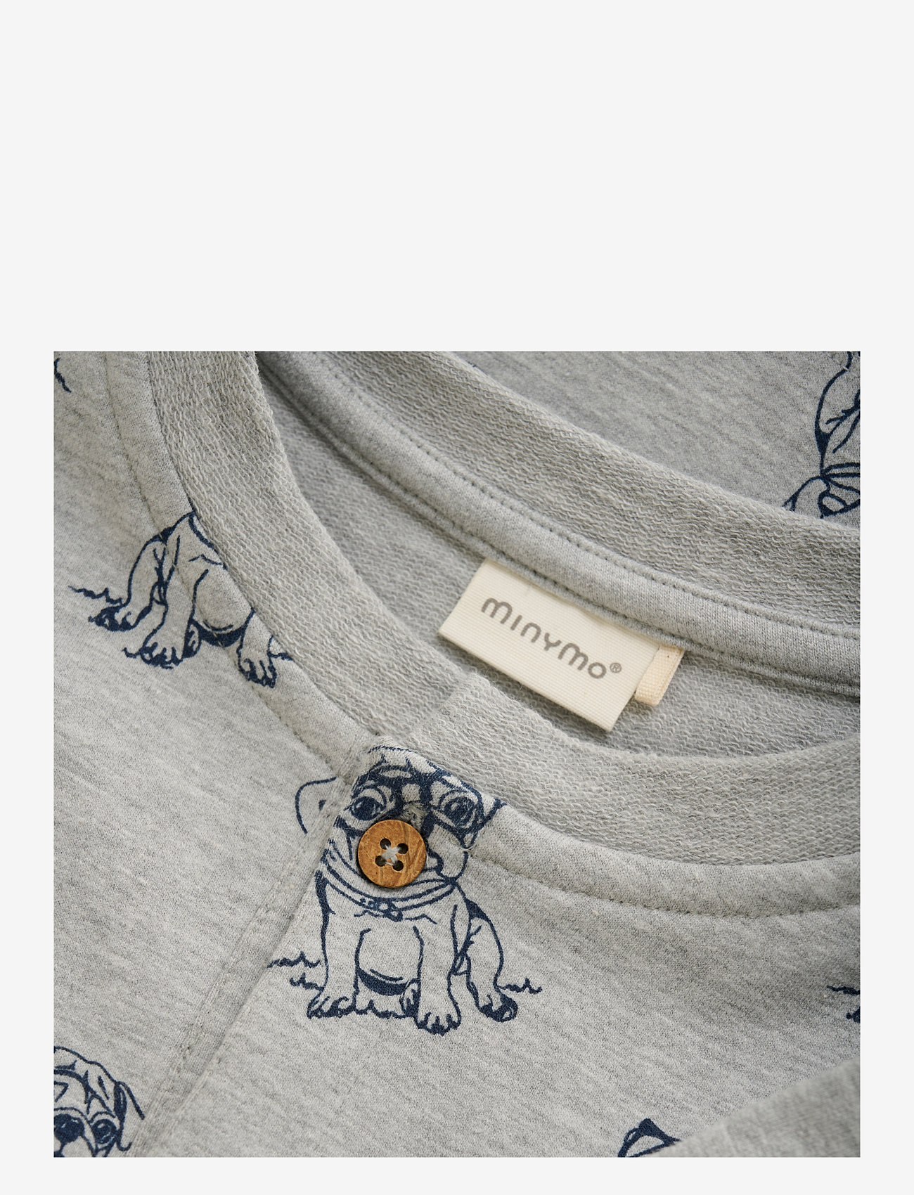 Minymo - T-shirt SS AOP Sweat - lyhythihaiset t-paidat - grey melange - 3