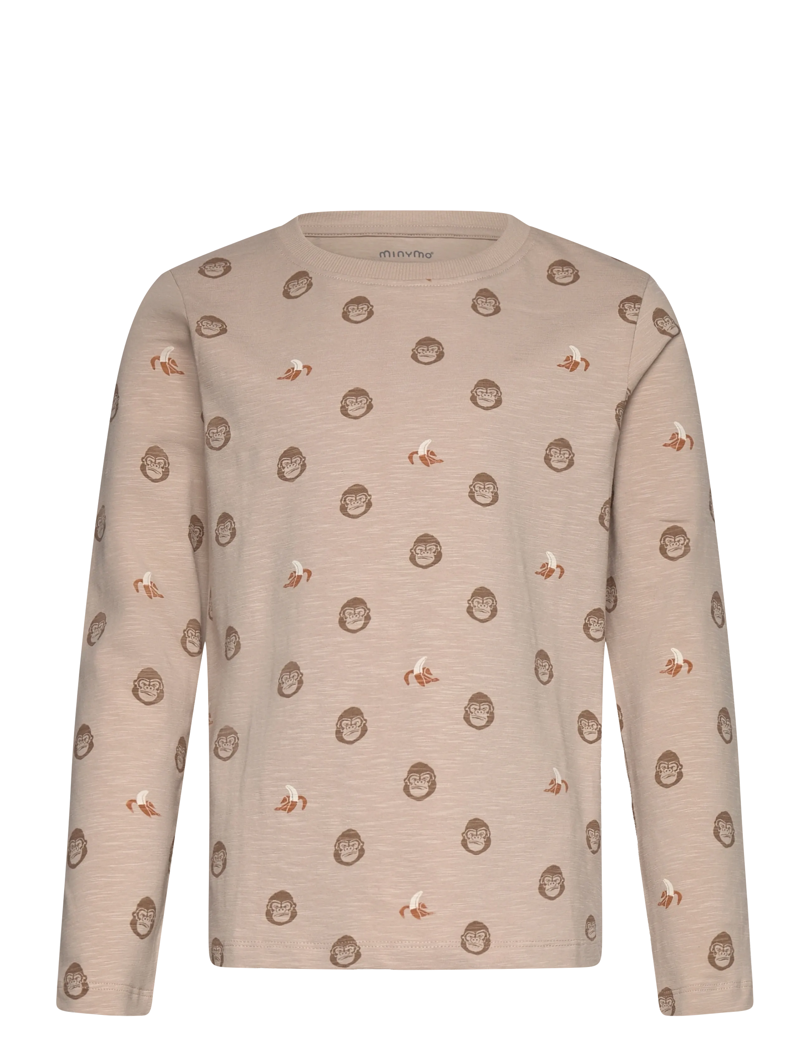 Minymo T-Shirt Ls Aop, 122, Beige, T-Shirts > Langærmede T-shirts, Børn
