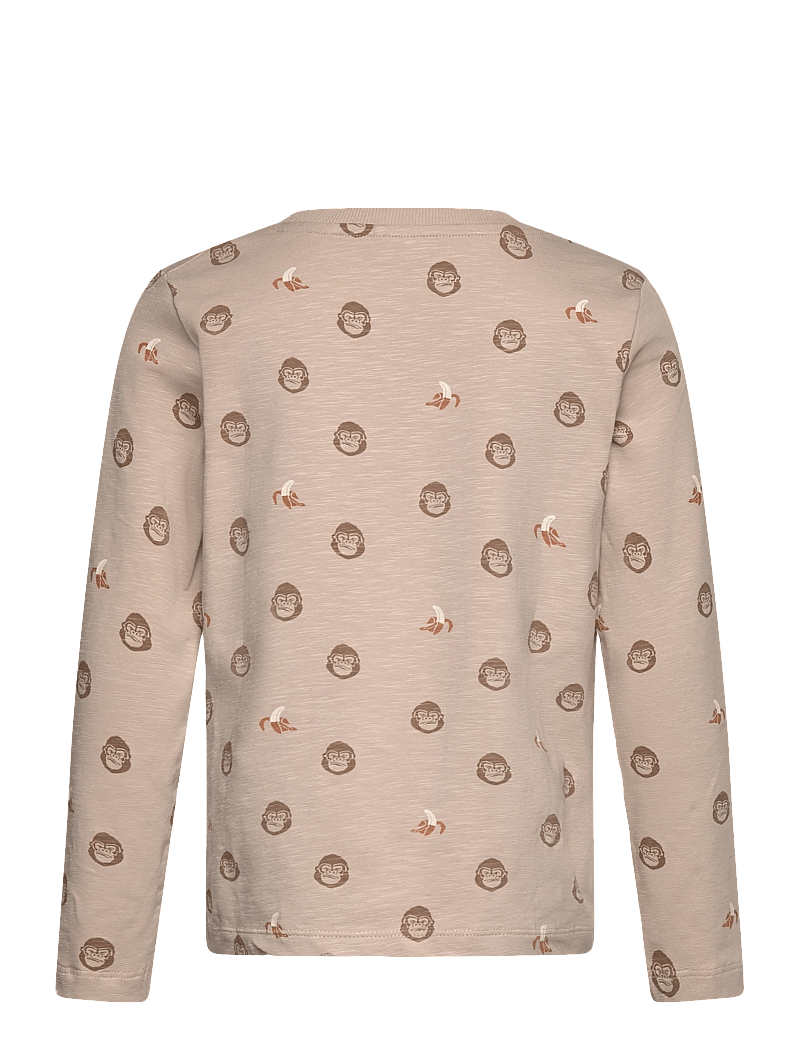 Minymo - T-shirt LS AOP - langärmelig - oxford tan - 1