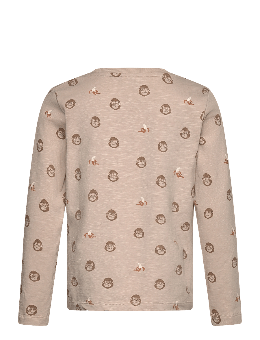 Minymo - T-shirt LS AOP - langærmede t-shirts - oxford tan - 1