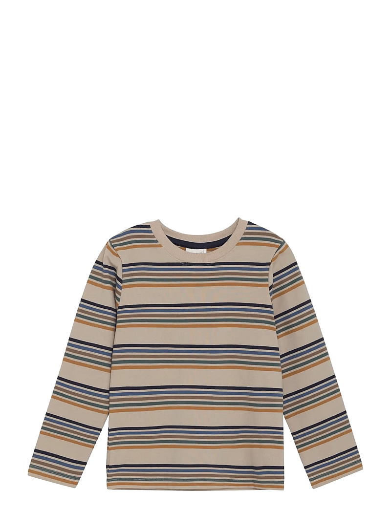 Minymo - T-shirt LS Y/D - langærmede t-shirts - oxford tan - 0