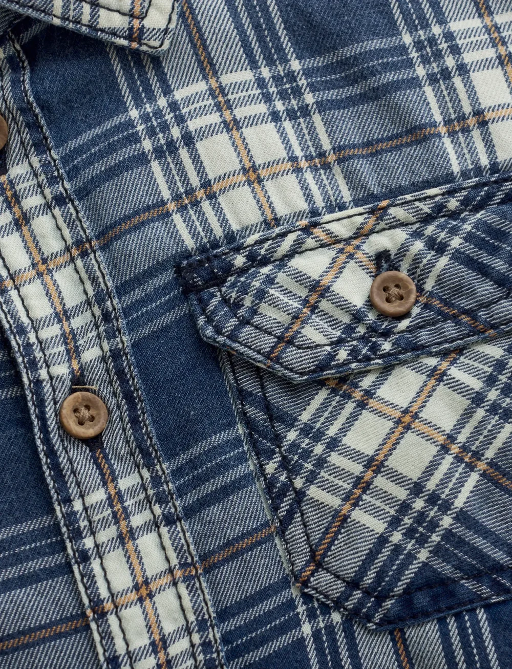 Minymo - Shirt LS Check - långärmade skjortor - china blue - 4