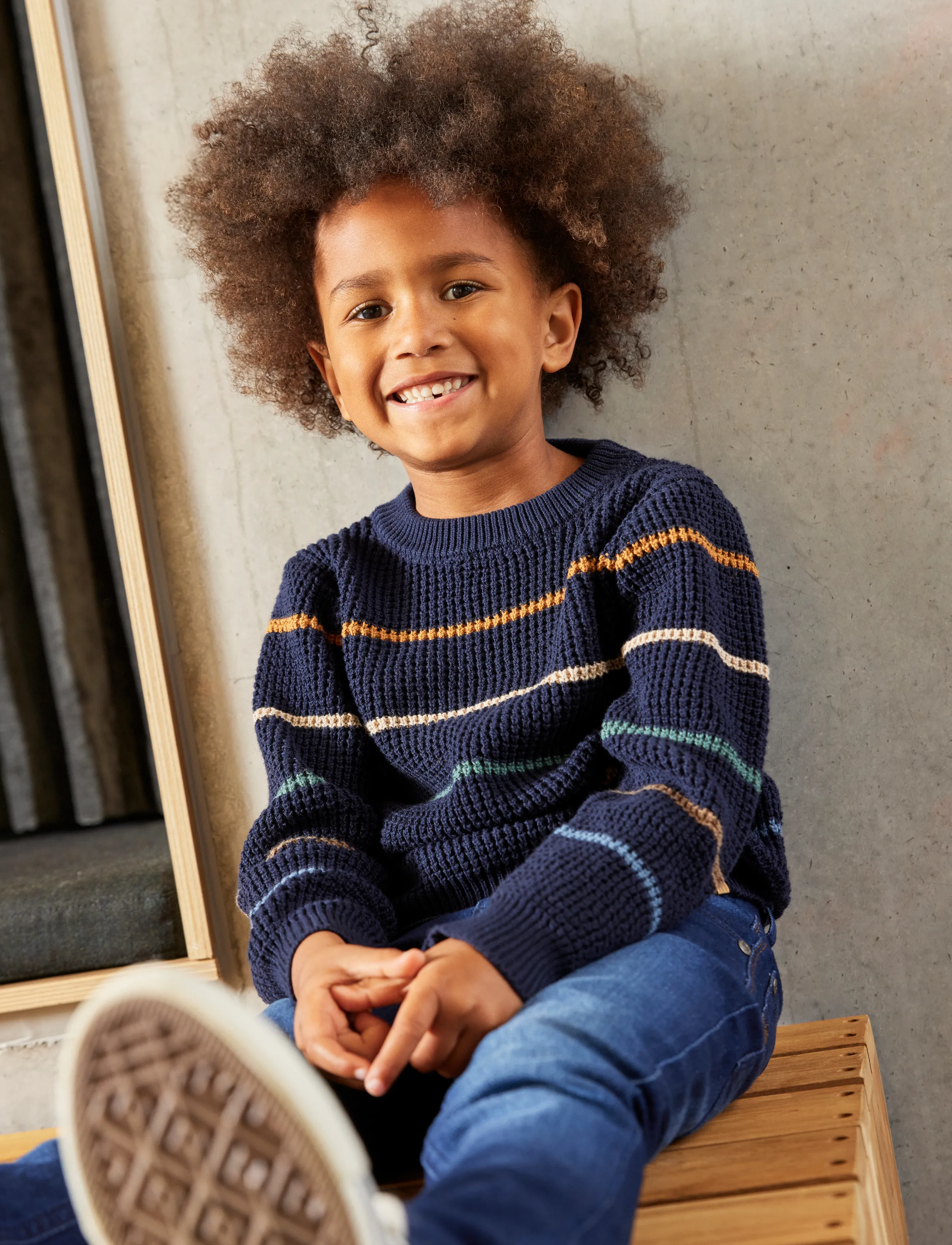 Minymo Pullover Knit - Jumpers - PARISIAN NIGHT / grey