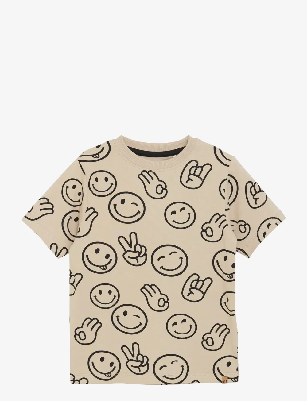 Minymo - T-shirt SS AOP - kortærmede t-shirts - oxford tan - 0