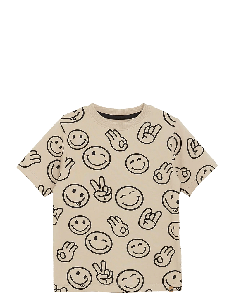 Minymo - T-shirt SS AOP - marškinėliai trumpomis rankovėmis - oxford tan - 0