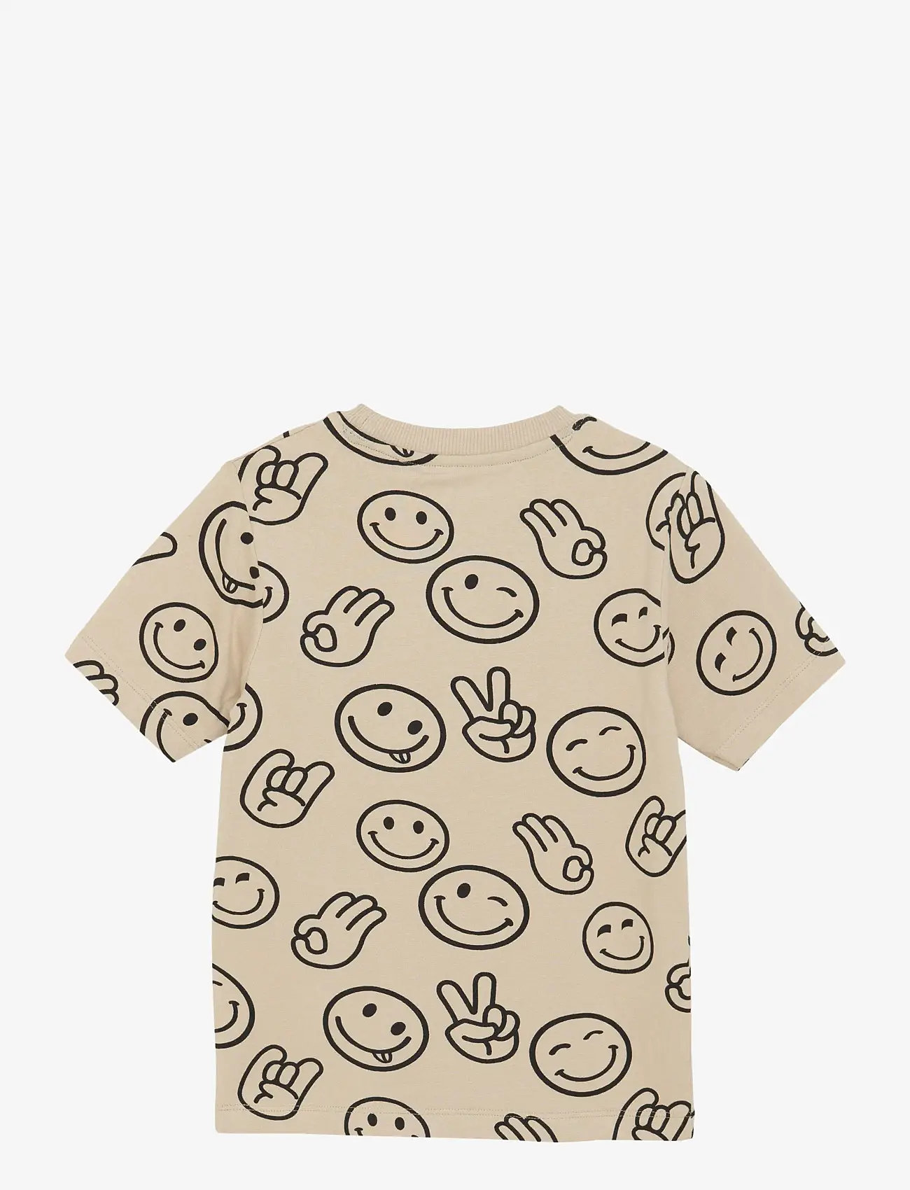 Minymo - T-shirt SS AOP - sügisesed riided - oxford tan - 1