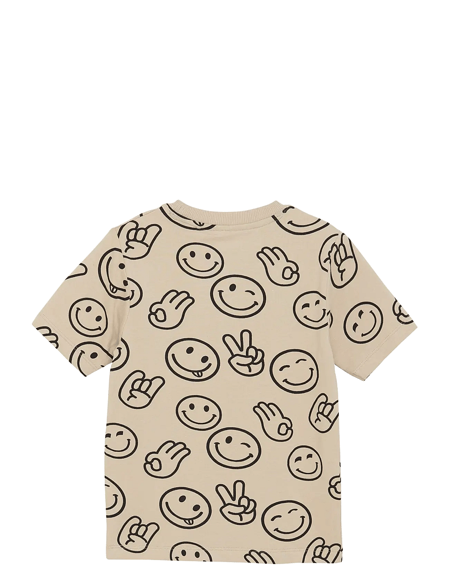 Minymo - T-shirt SS AOP - kortärmade t-shirts - oxford tan - 1