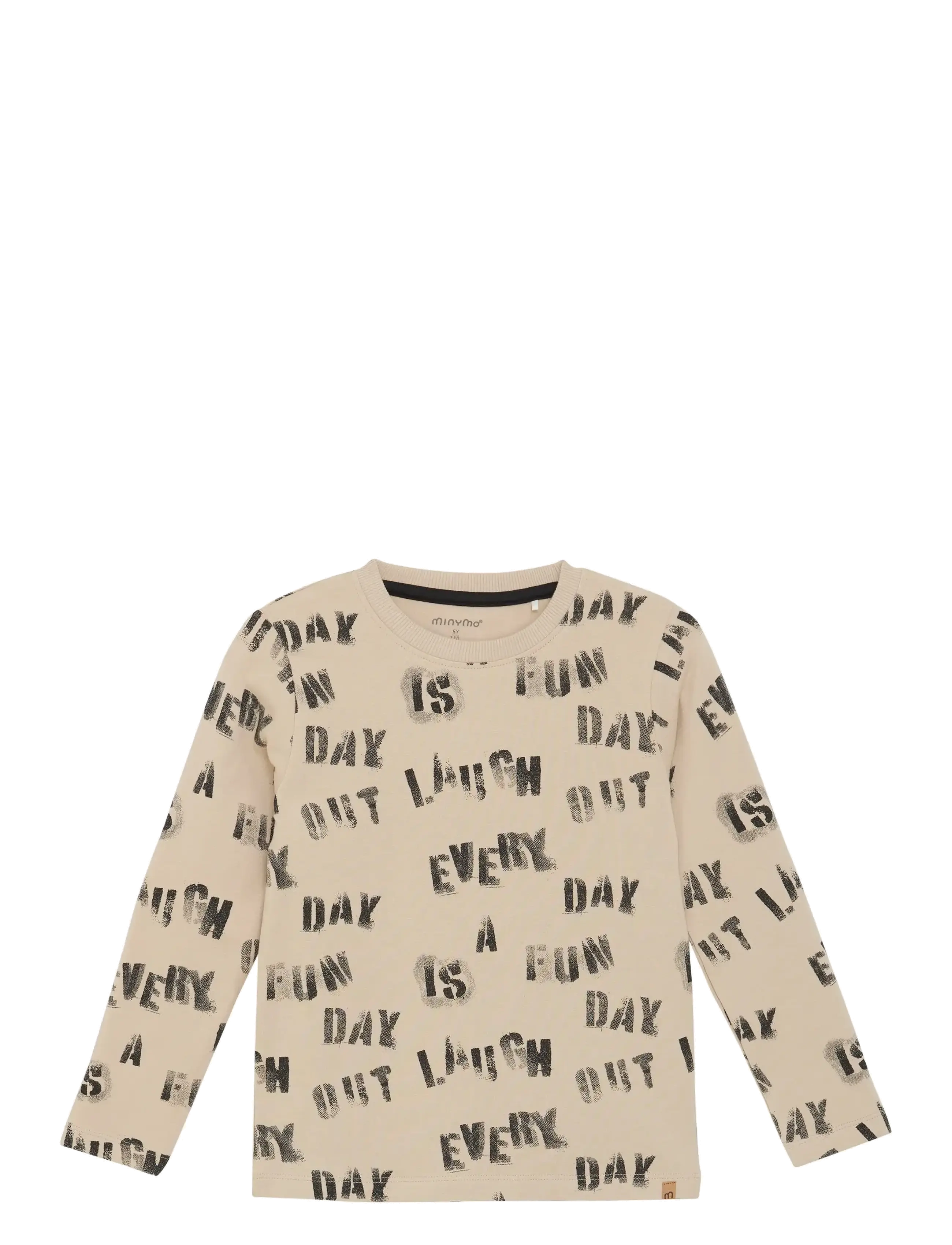 Minymo T-Shirt Ls Aop, 110, Beige, T-Shirts > Langærmede T-shirts, Børn