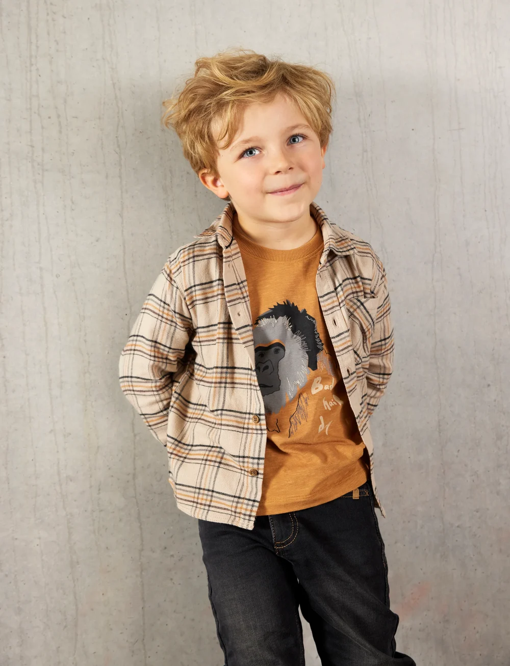 Minymo - Shirt LS Check - langärmlige hemden - oxford tan - 0