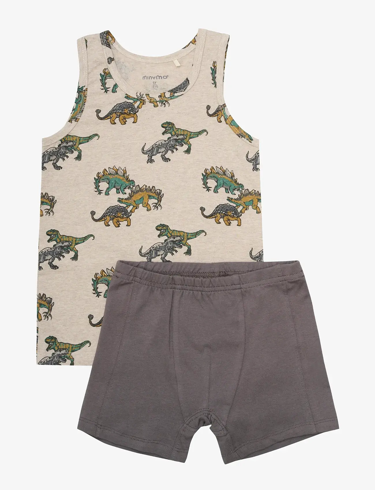 Minymo - Underwear Set AOP - undertøjssæt - beige melange - 0