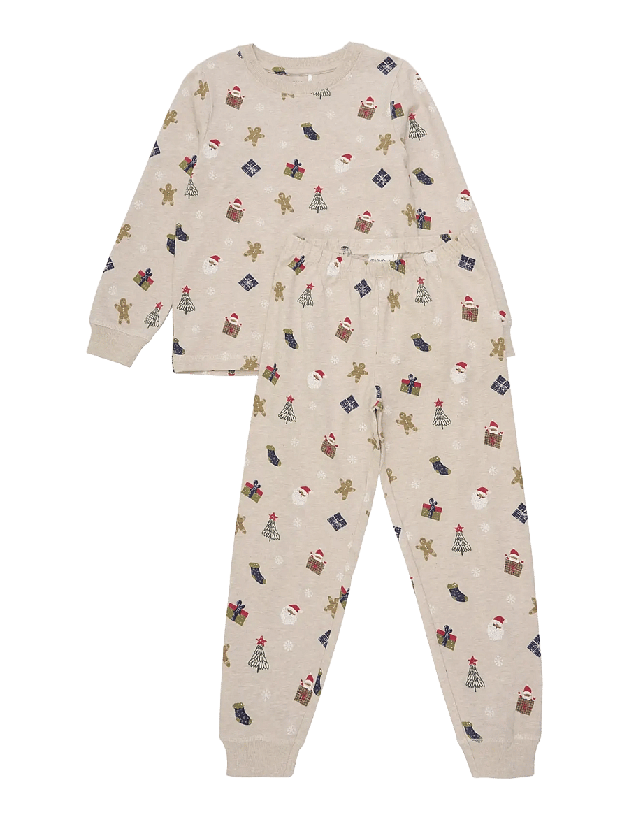 Minymo - Pyjamas Set AOP - pyjamasets - beige melange - 0
