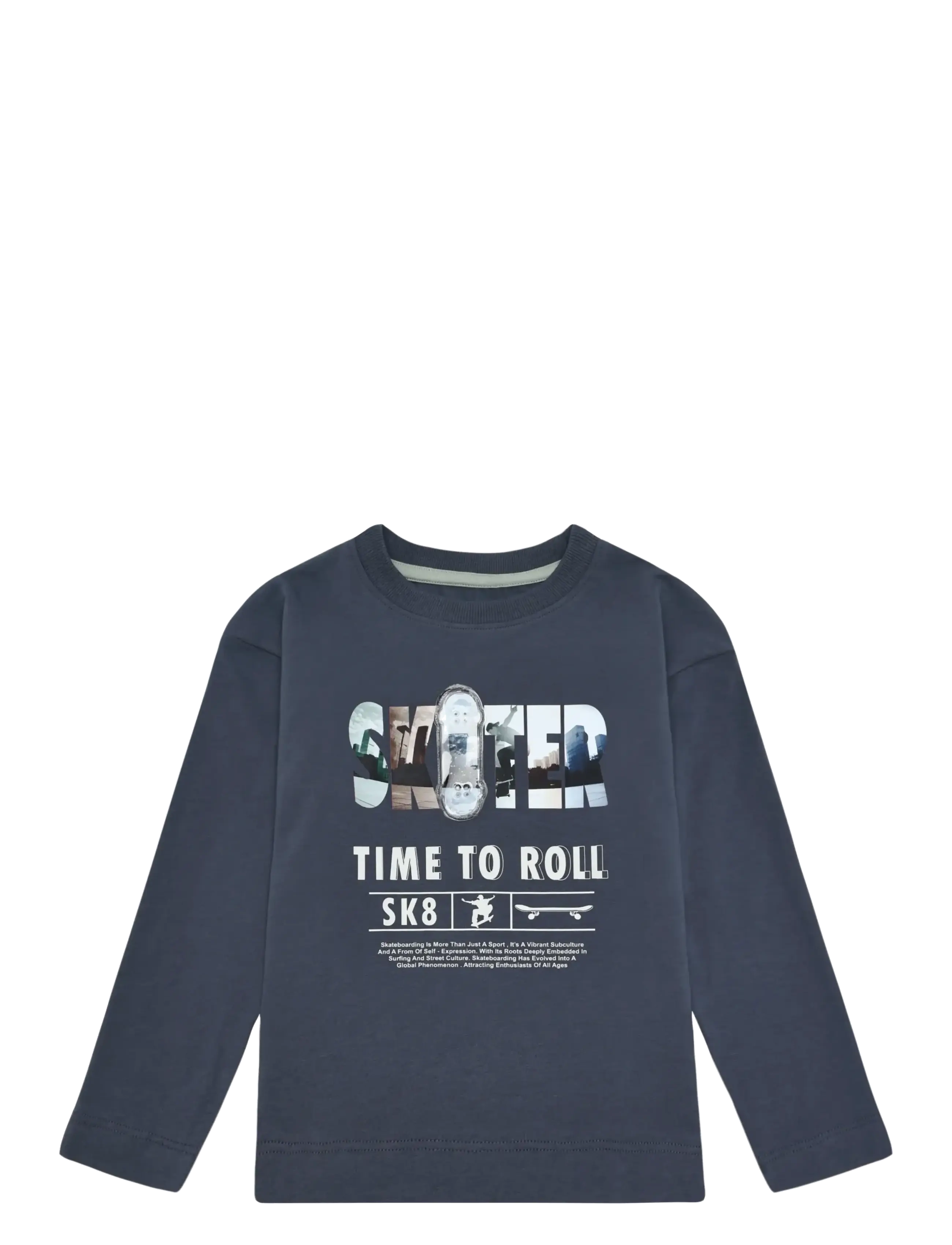 Minymo T-shirt LS - Lapsed 98–134 - ODYSSEY GRAY / navy