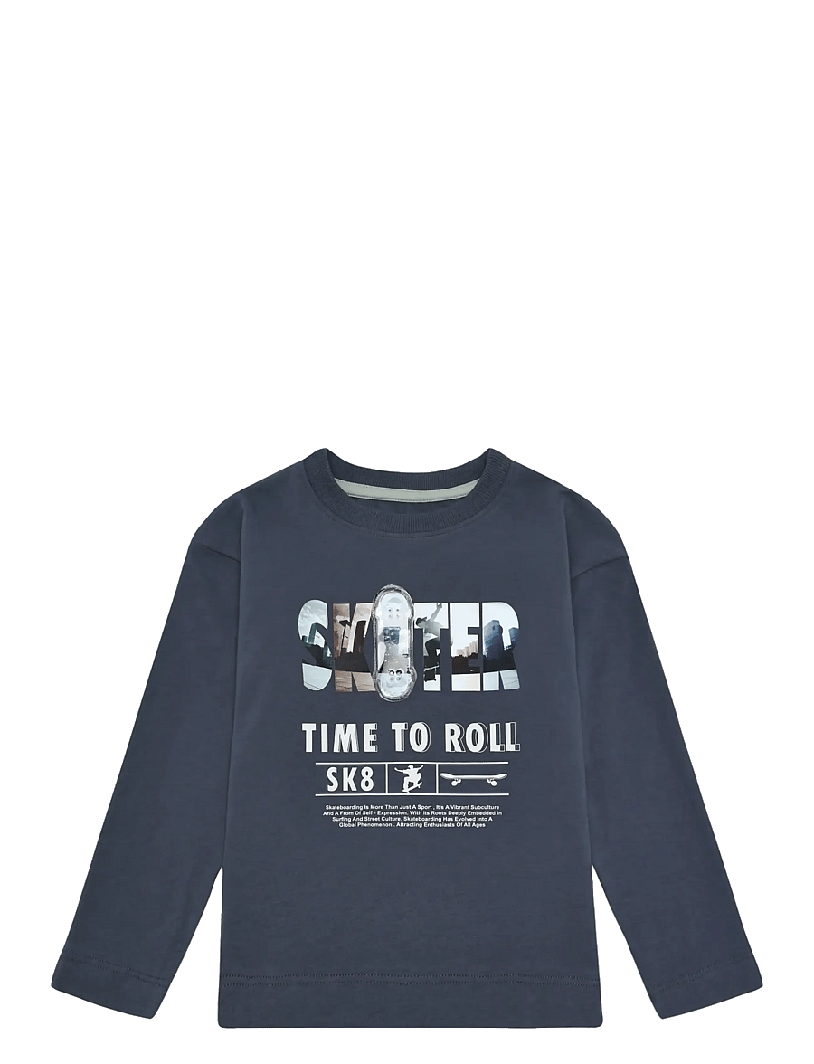 Minymo - T-shirt LS - langermede t-skjorter - odyssey gray - 0