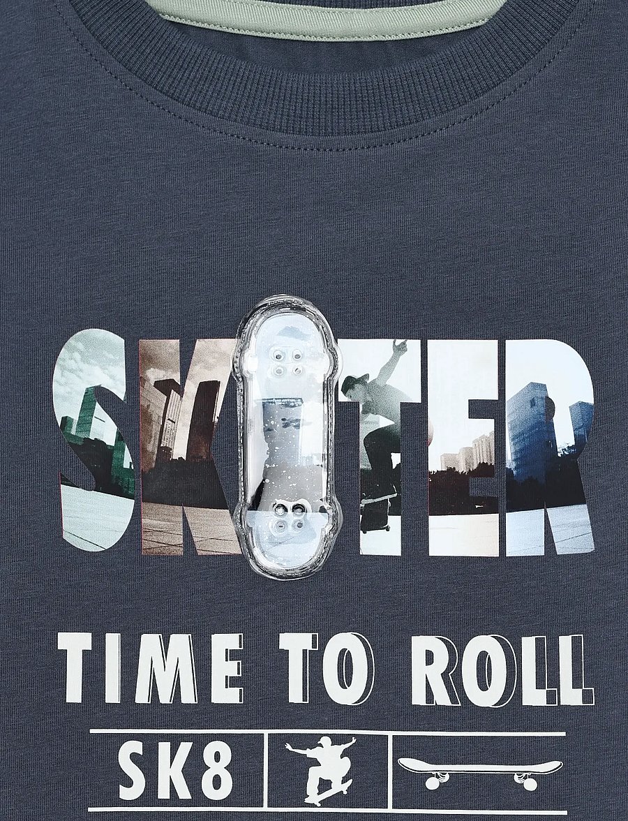 Minymo - T-shirt LS - langermede t-skjorter - odyssey gray - 2