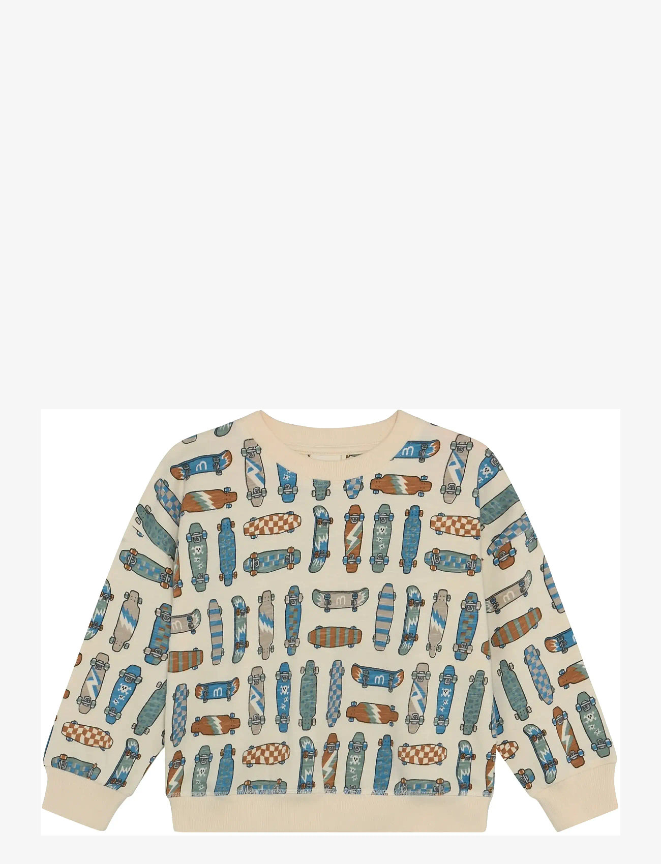 Minymo - Sweatshirt LS AOP - dressipluusid - white swan - 1