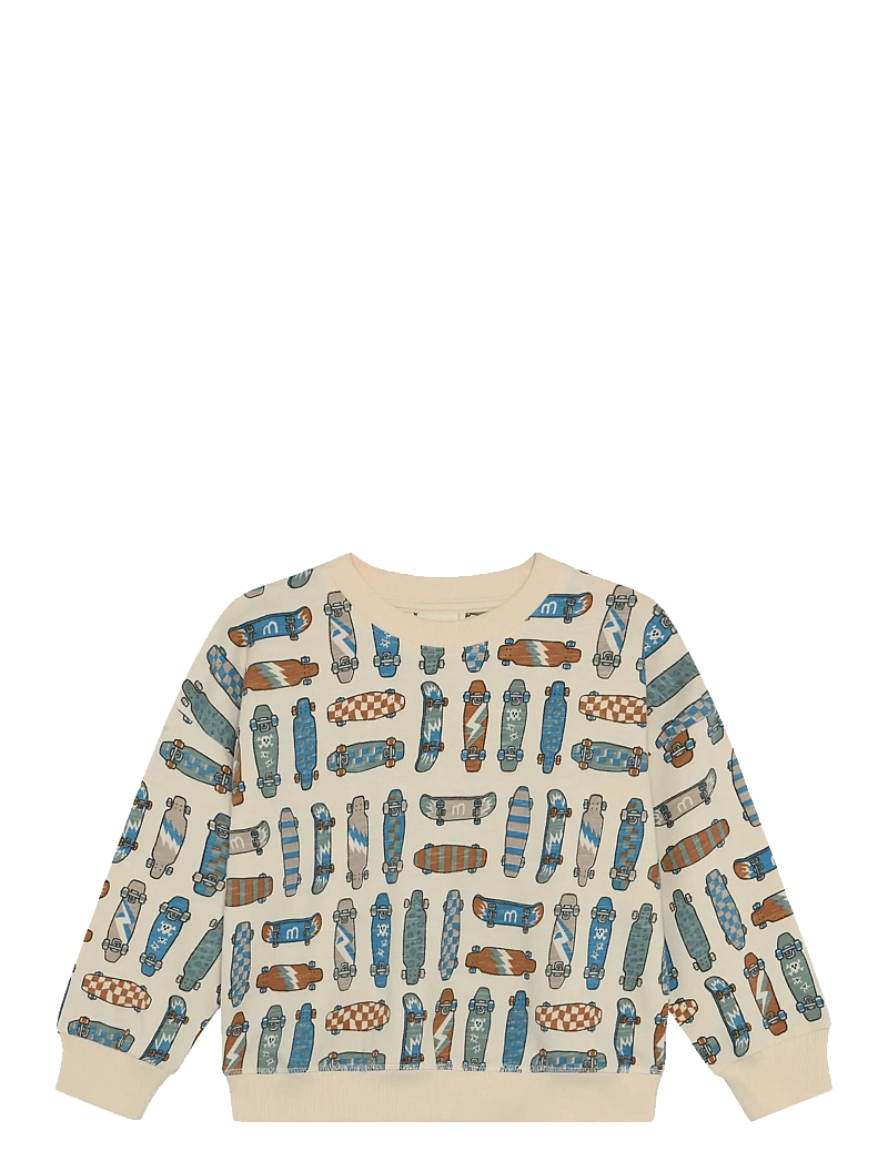 Minymo - Sweatshirt LS AOP - dressipluusid - white swan - 1