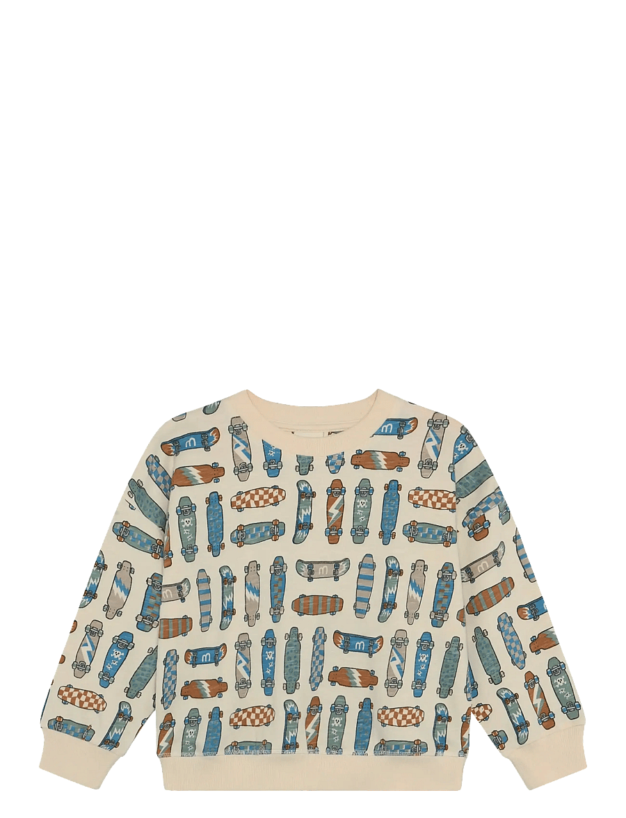 Minymo - Sweatshirt LS AOP - sweatshirts - white swan - 1