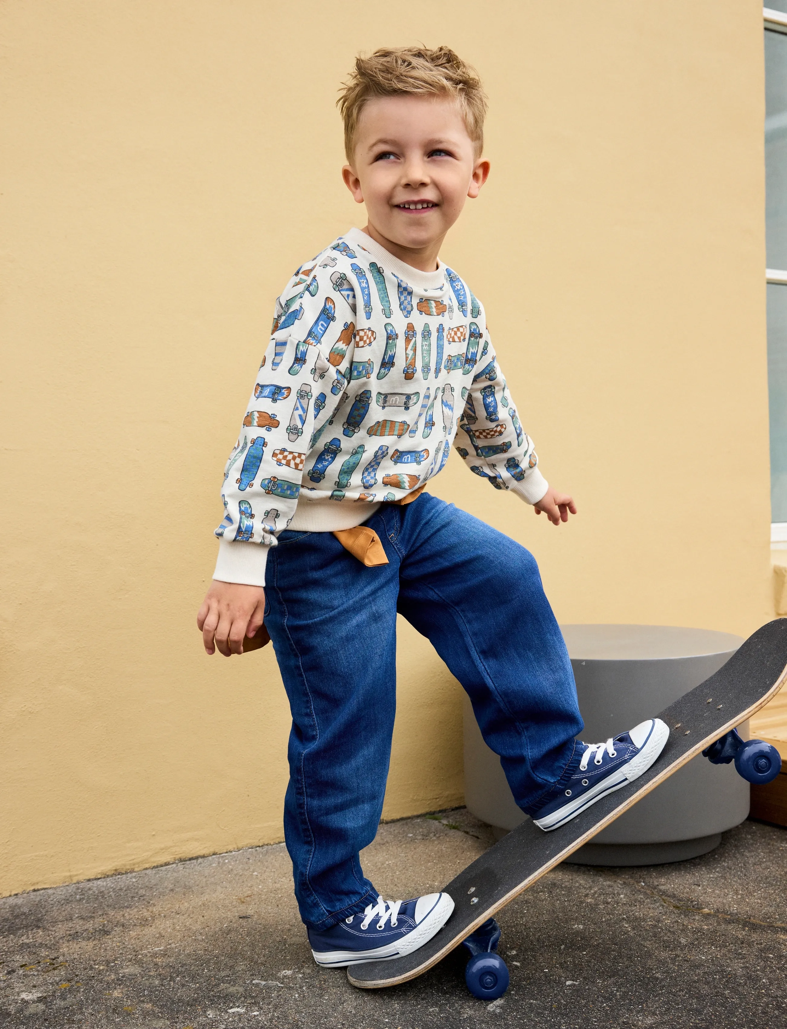 Minymo Sweatshirt LS AOP - Sweatshirts - WHITE SWAN / cream