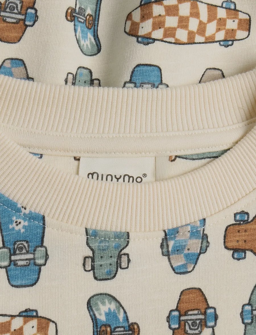Minymo - Sweatshirt LS AOP - sweatshirts - white swan - 3