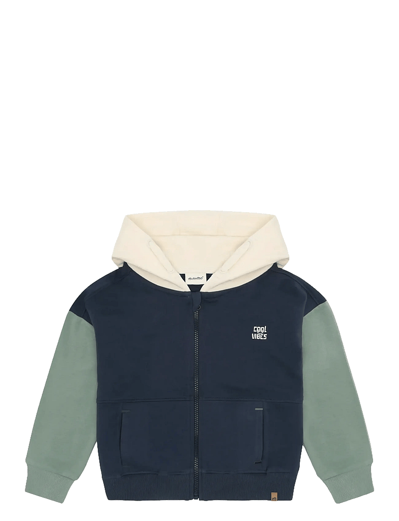 Minymo - Cardigan LS Sweat - fleece jackets - odyssey gray - 1