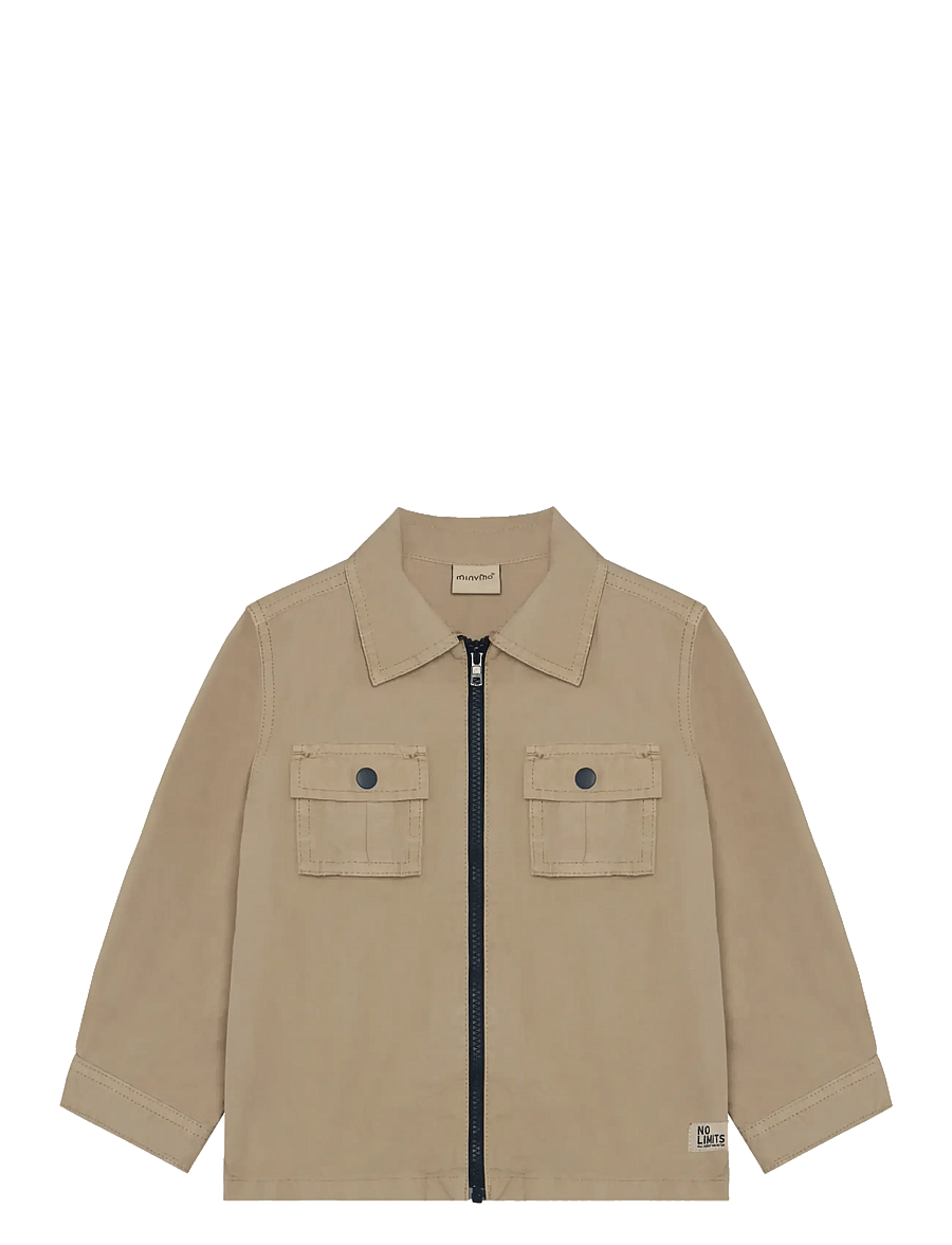 Minymo - Shirt LS Ribstop - tunna jackor - crockery - 1