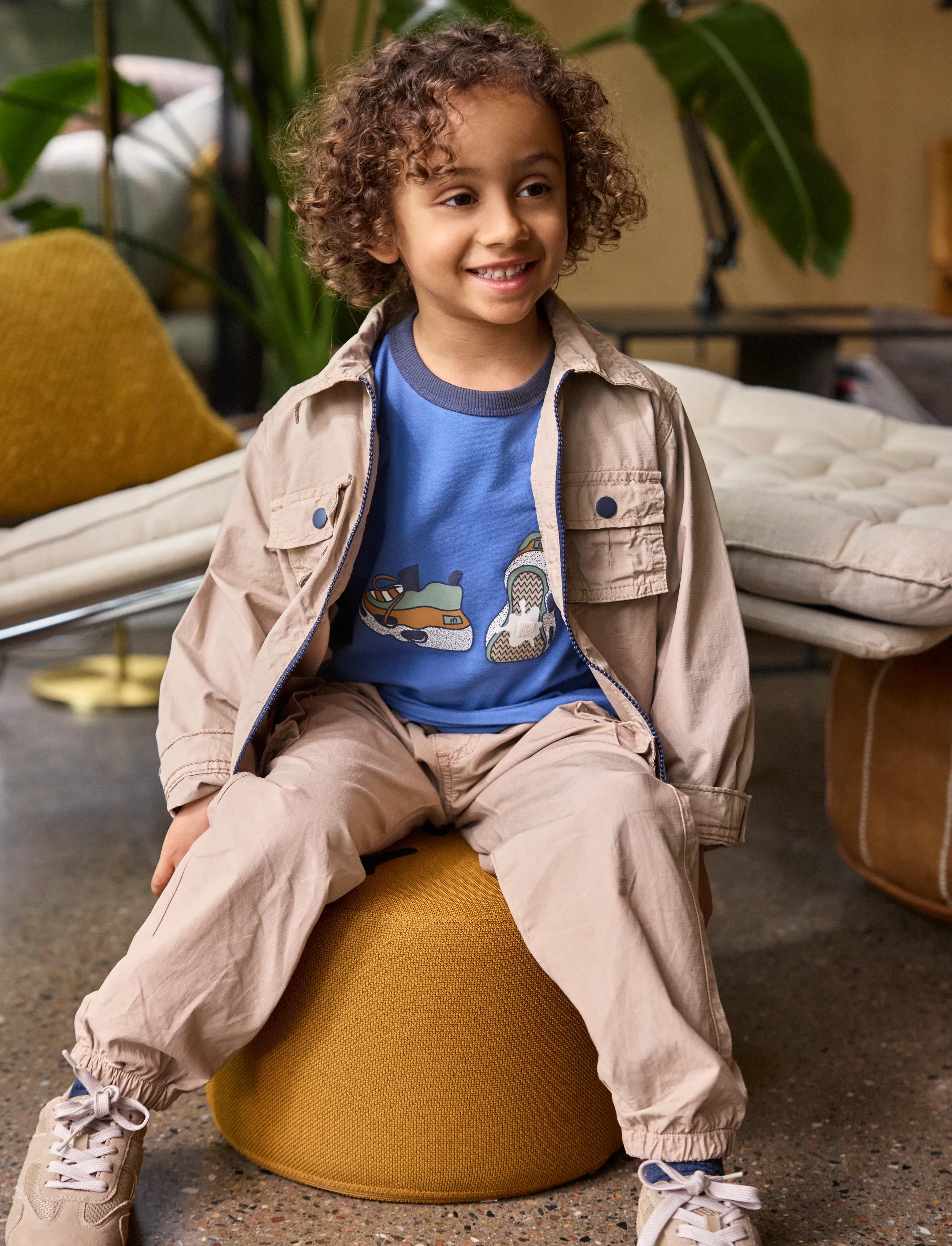 Minymo Shirt Ls Ribstop, 140, Jackets & Coats, Beige - Light Jackets, Kinder