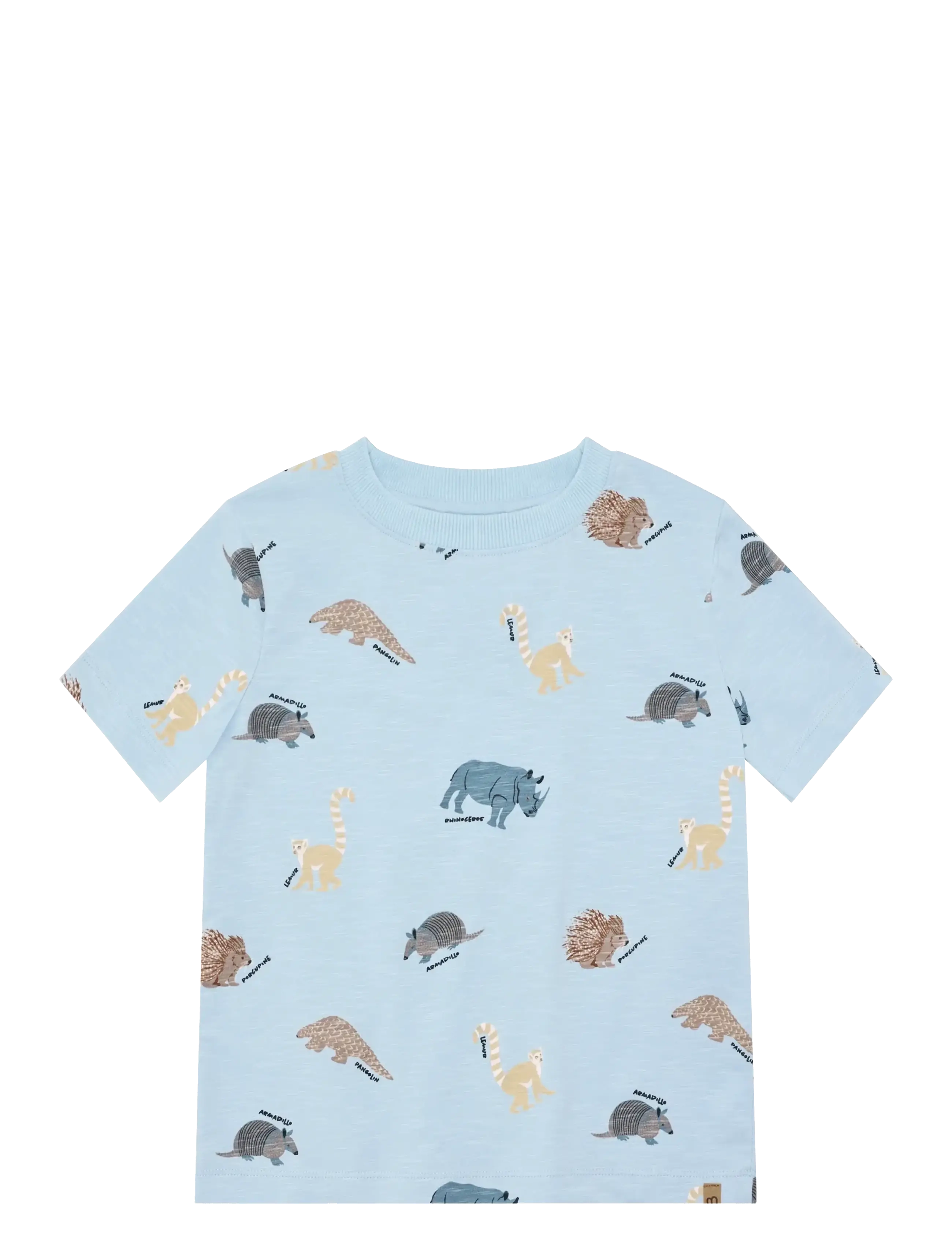 Minymo T-Shirt Ss Aop, 110, T-shirts, Blau - Short-sleeved, Kinder