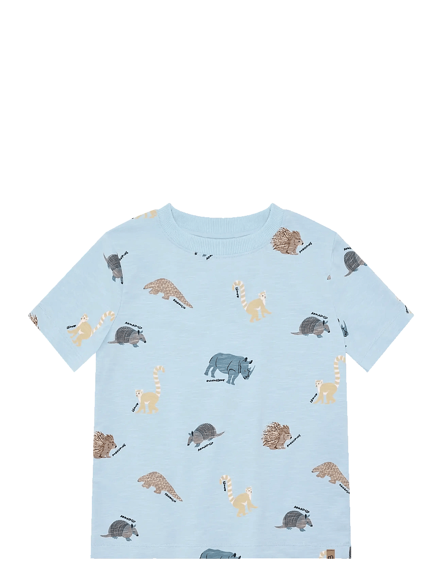 Minymo - T-shirt SS AOP - kortærmede - niagara mist - 0