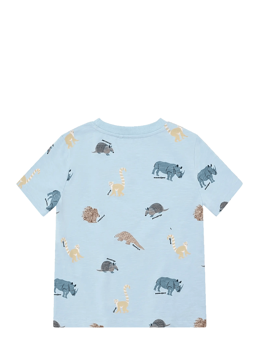 Minymo - T-shirt SS AOP - kortærmede - niagara mist - 1