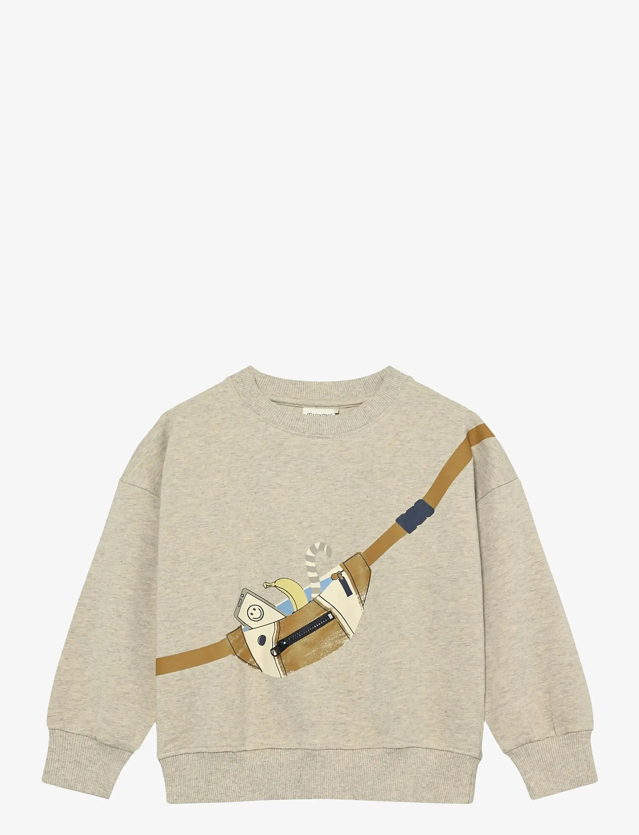 Minymo - Sweatshirt LS - sweatshirts - beige melange - 0