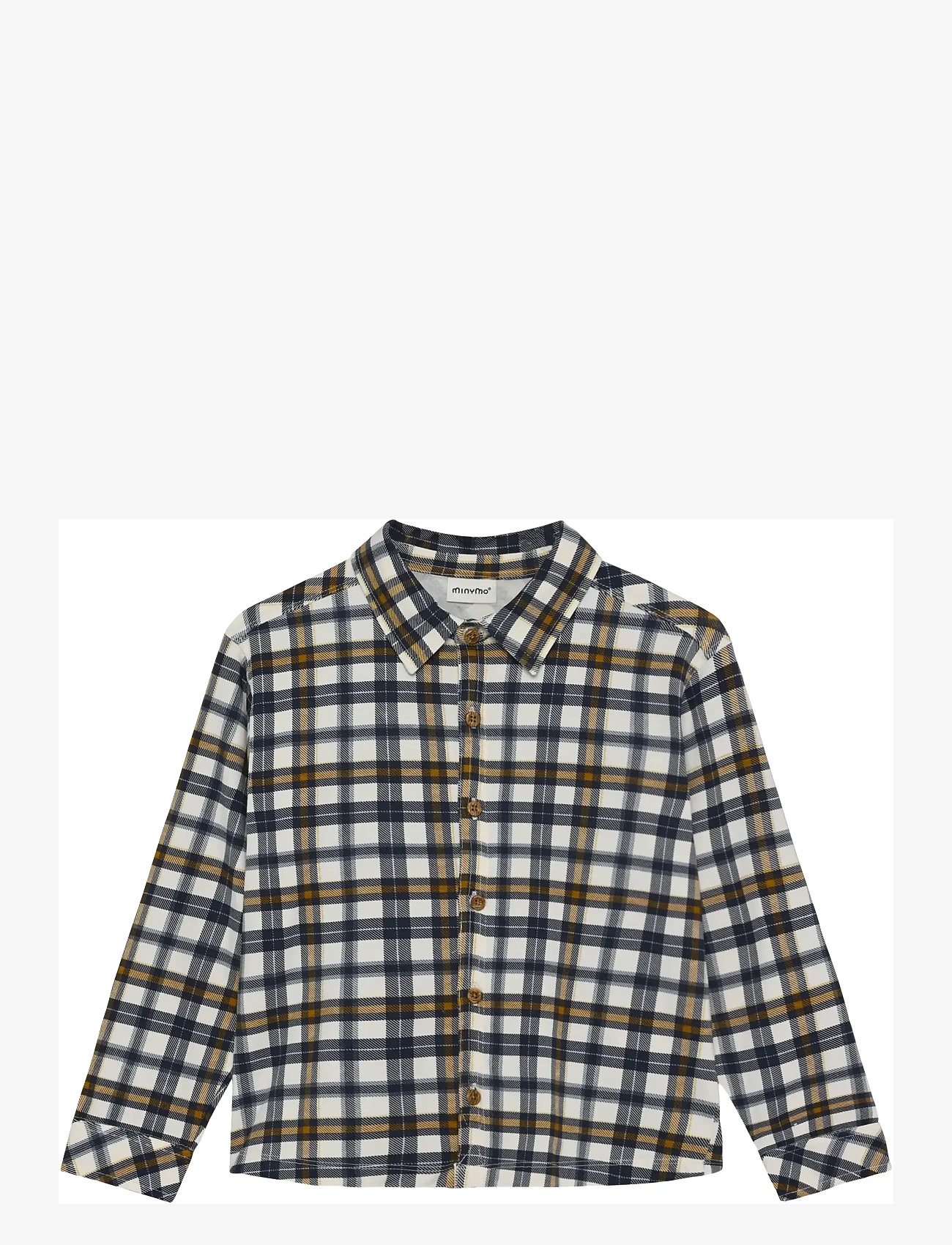 Minymo - Shirt LS AOP - long-sleeved shirts - white swan - 1