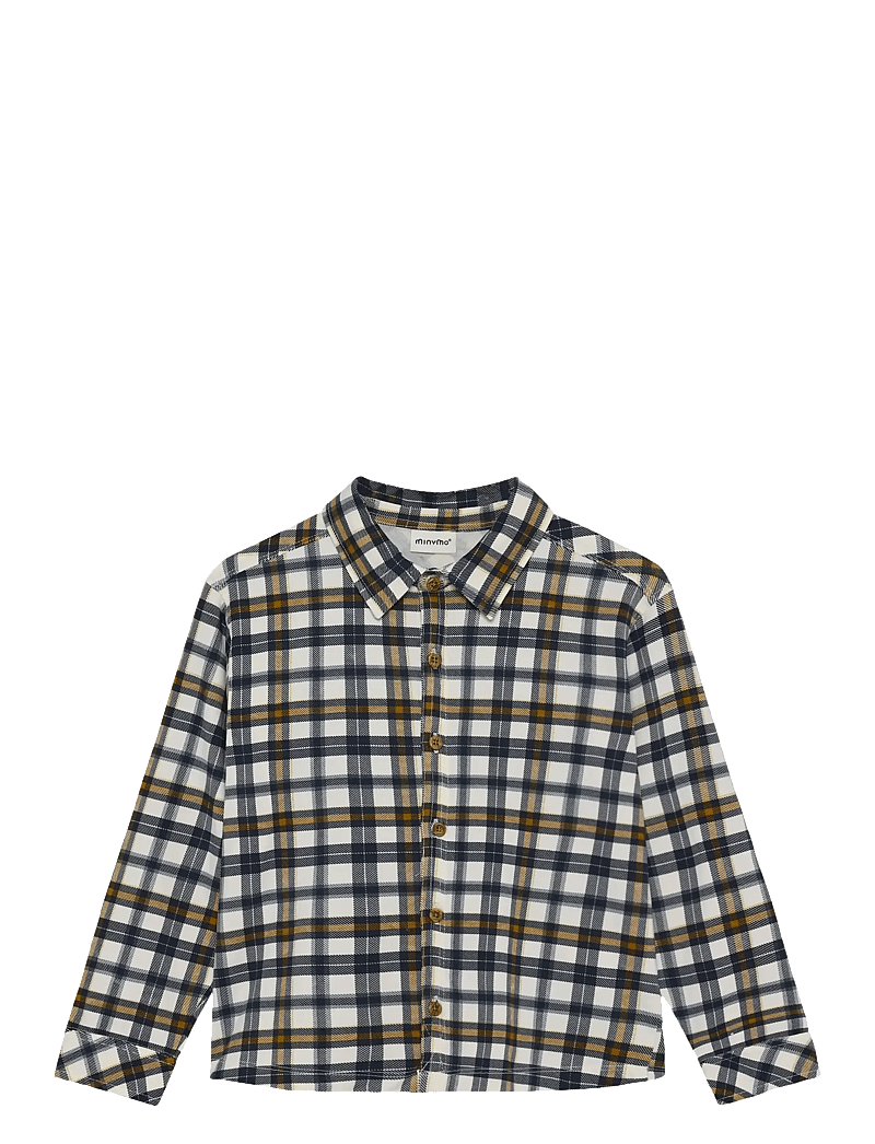 Minymo - Shirt LS AOP - long-sleeved shirts - white swan - 1