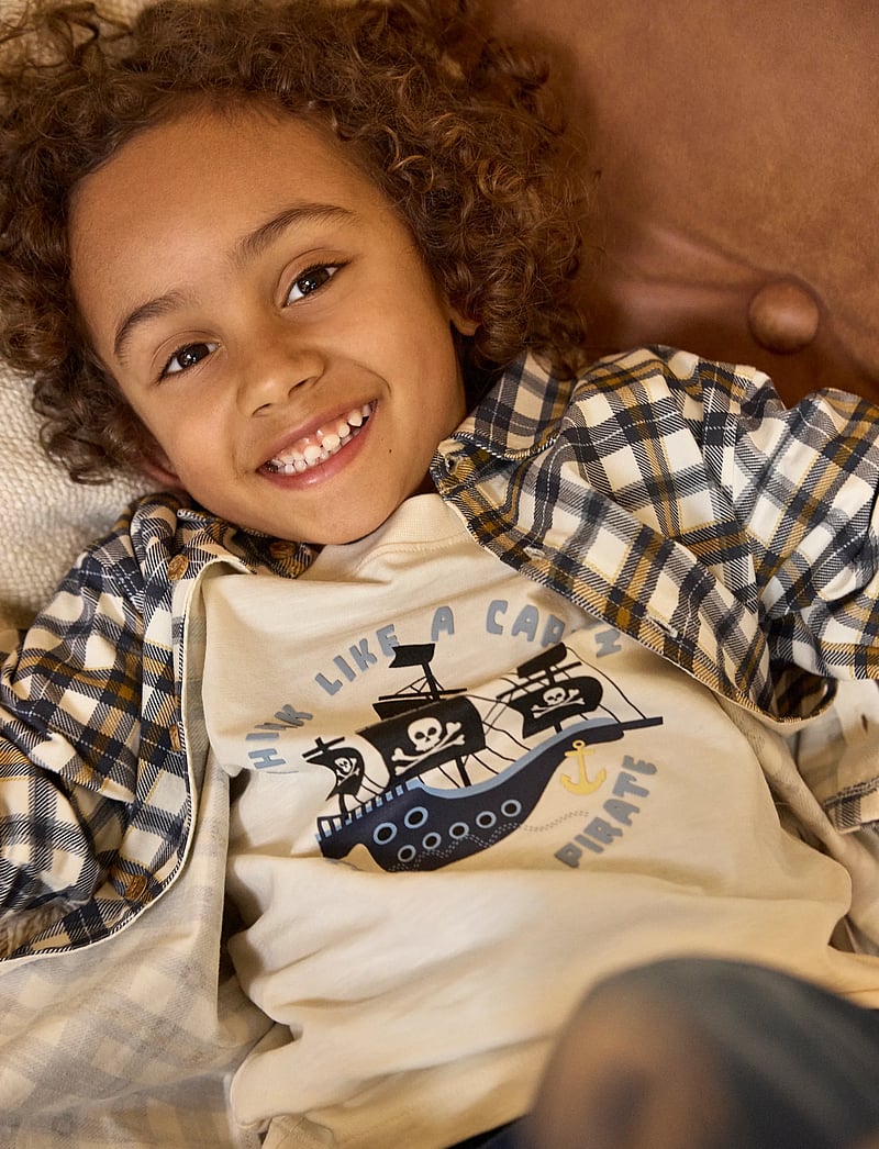 Minymo - Shirt LS AOP - long-sleeved shirts - white swan - 0