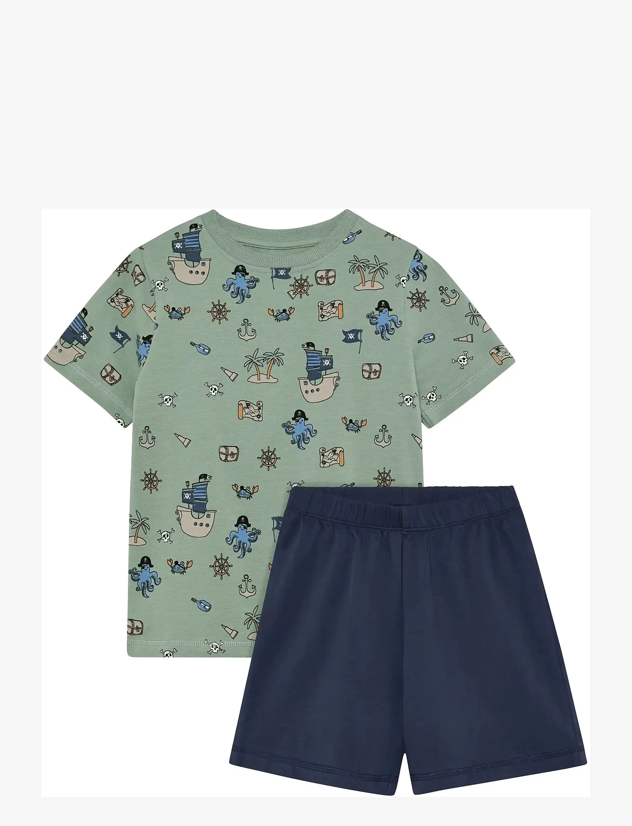 Minymo - Nightset SS AOP - sets with short-sleeved t-shirt - lily pad - 0