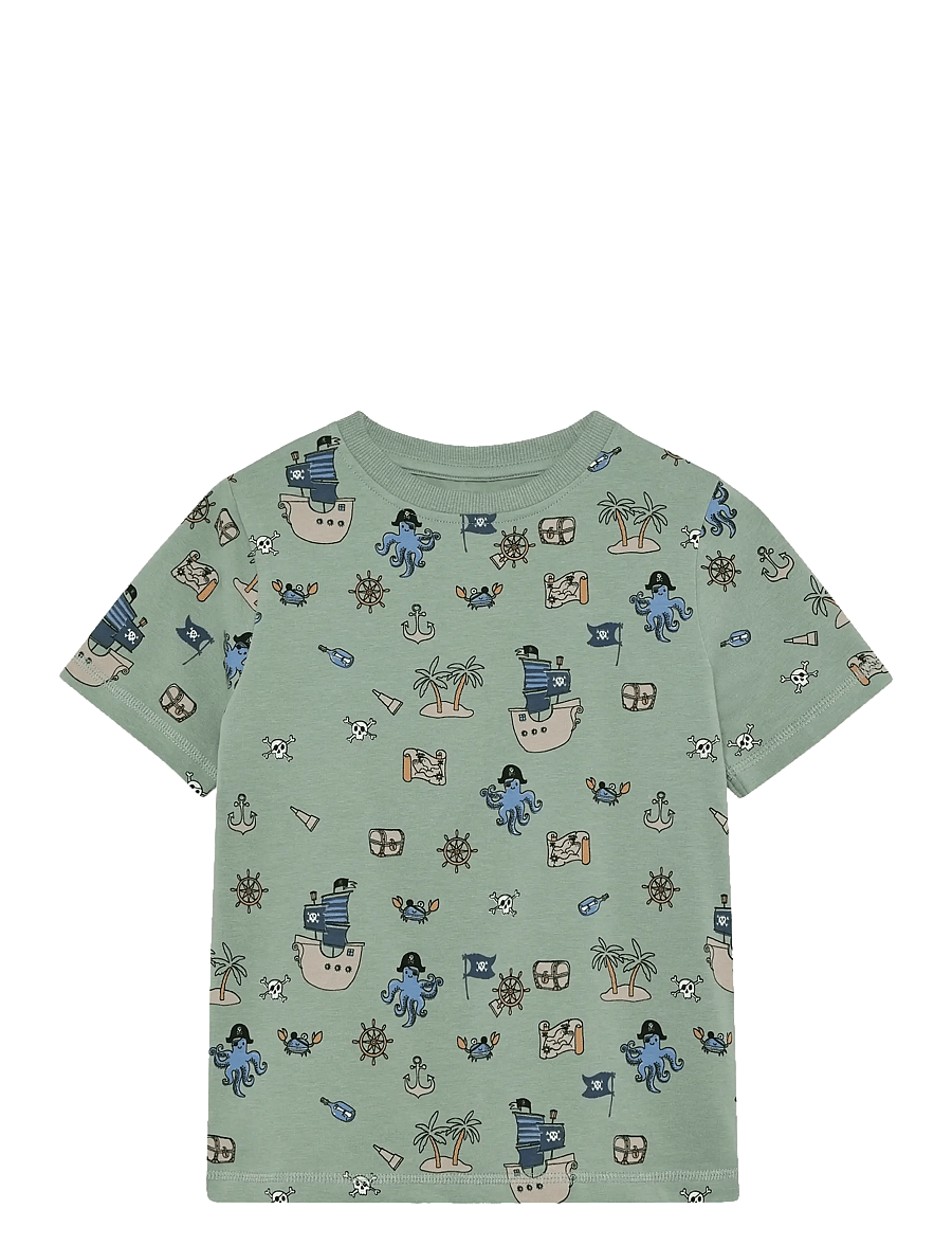 Minymo - Nightset SS AOP - lühikeste varrukatega t-särkide komplektid - lily pad - 2