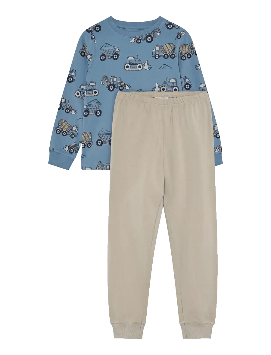 Minymo - Pyjamas LS Set AOP - pyjamasset - blue shadow - 0