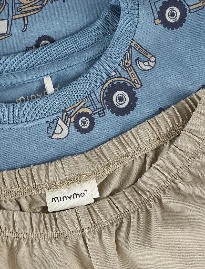 Minymo - Pyjamas LS Set AOP - sets - blue shadow - 4