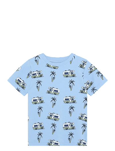 Minymo T-shirt SS AOP - Toppar & T-shirts - POLARIS STAR / blue