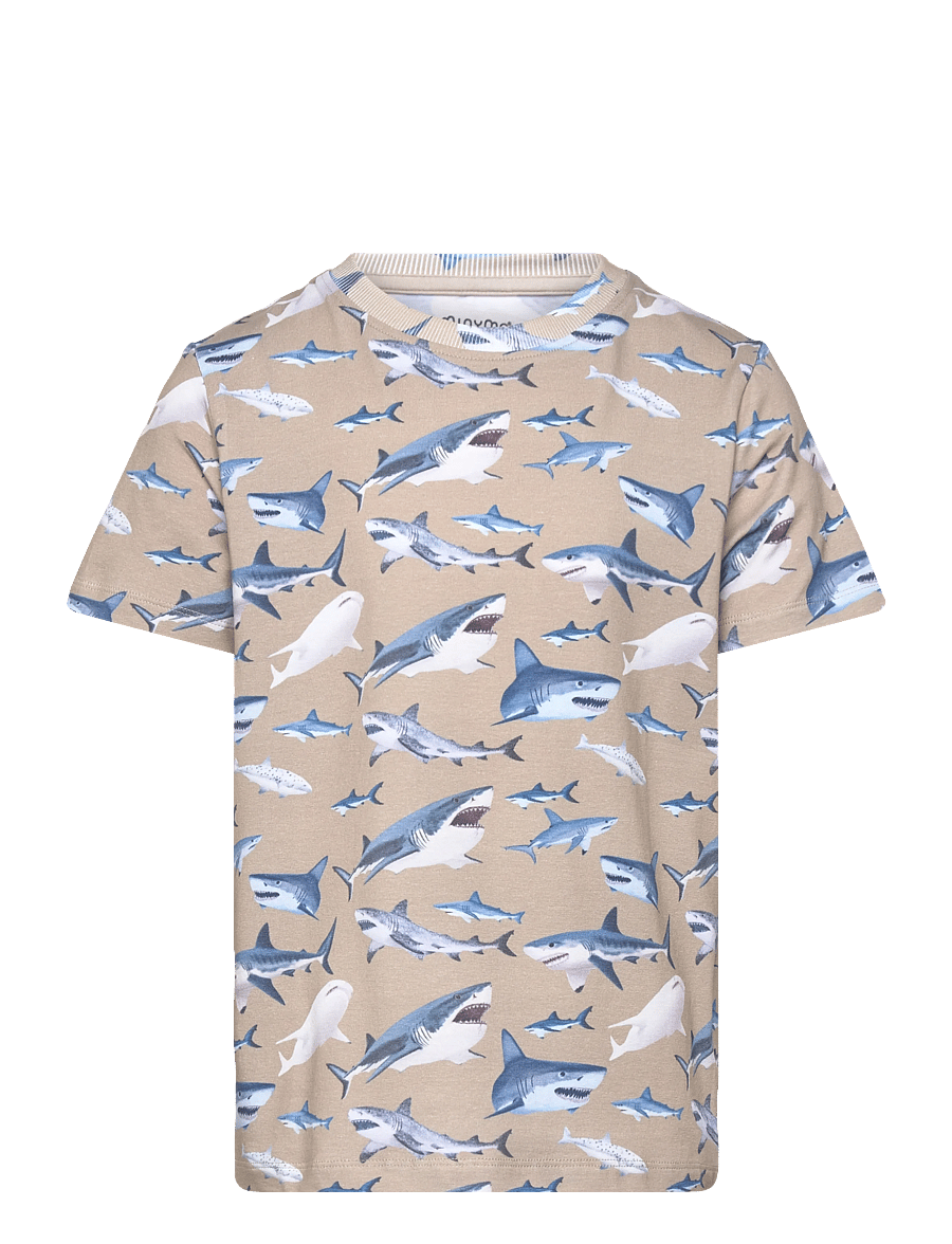 Minymo - T-shirt SS AOP - t-shirts - white pepper - 0