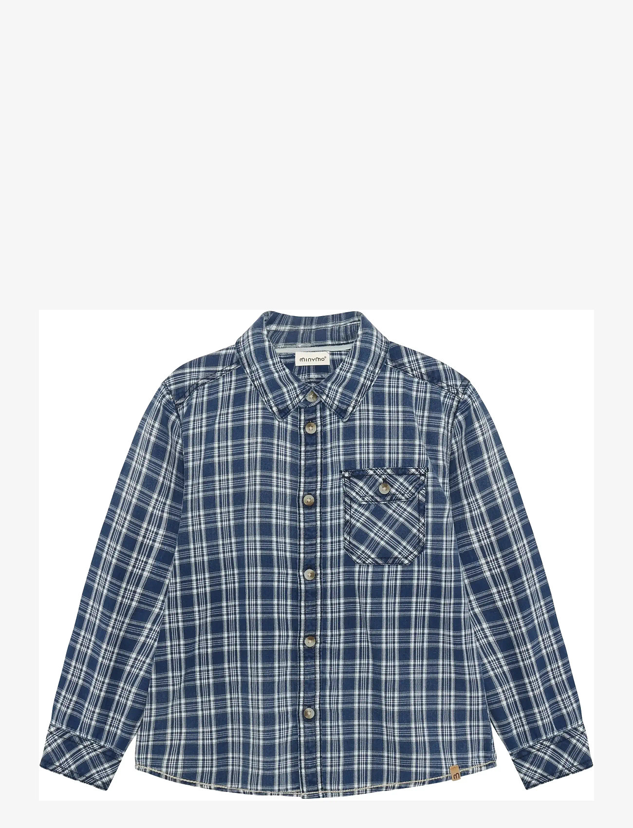 Minymo - Shirt LS Check - marškiniai ilgomis rankovėmis - dutch blue - 1