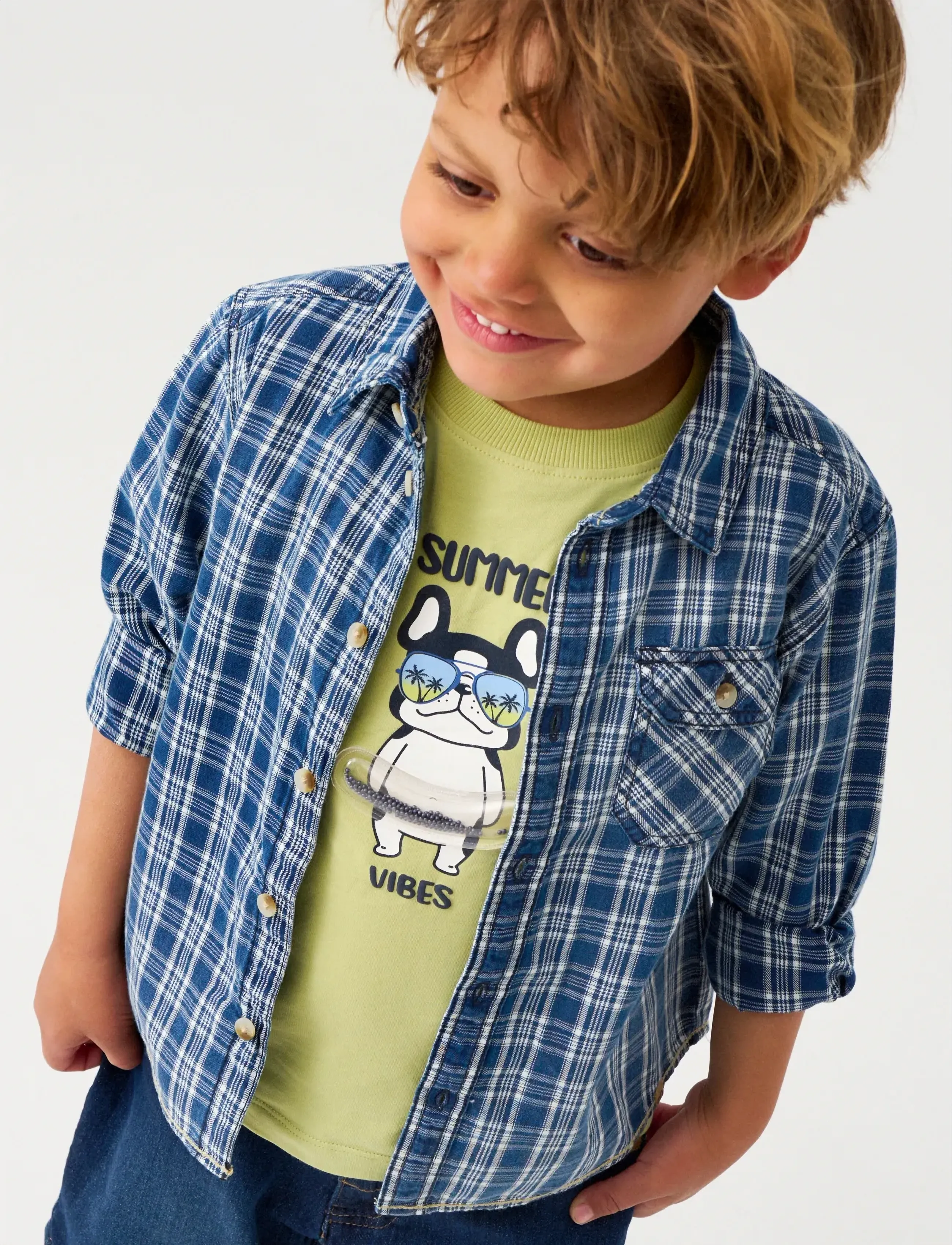 Minymo - Shirt LS Check - skjortor - dutch blue - 3
