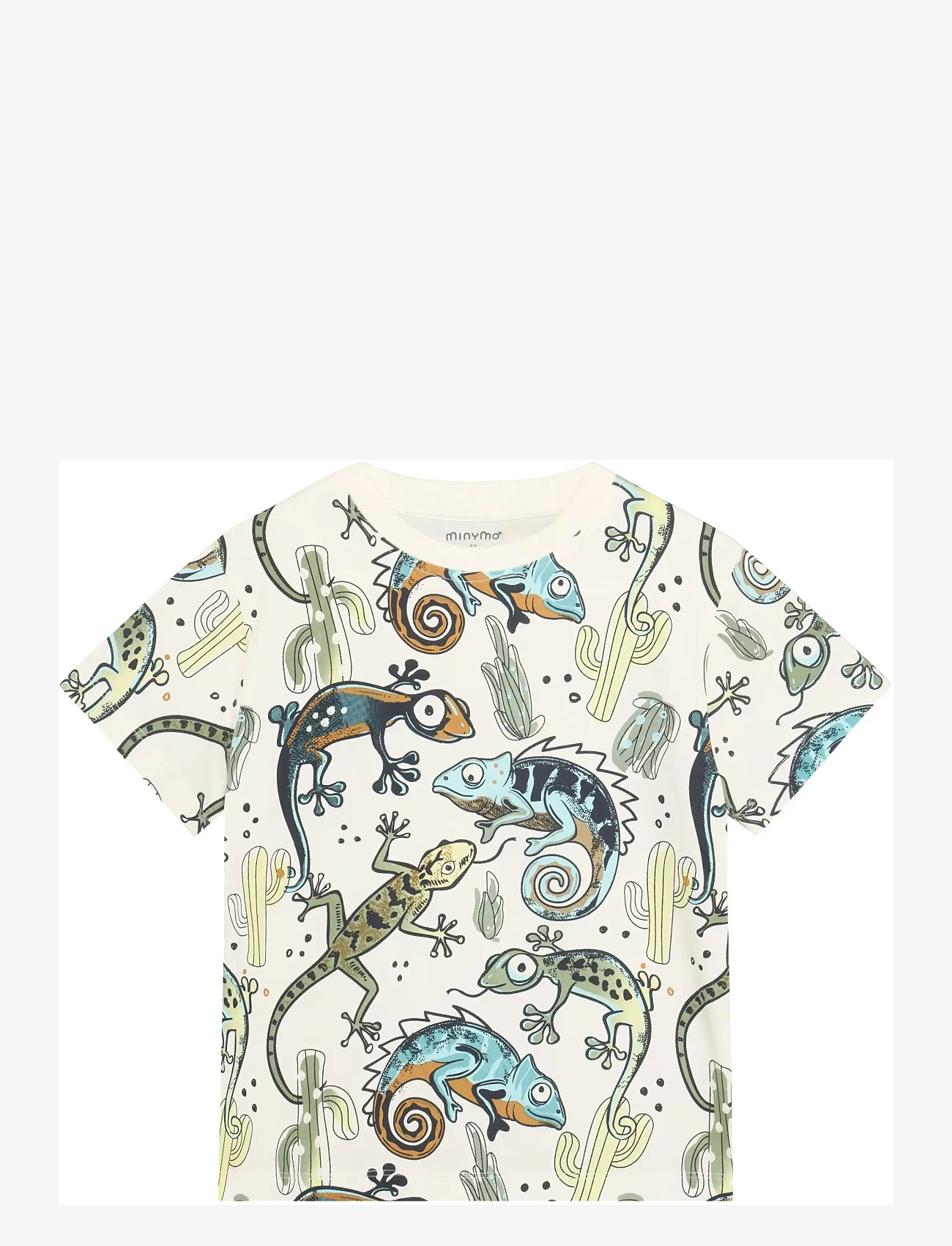 Minymo - T-shirt SS AOP - kurzärmelige - vanilla ice - 1