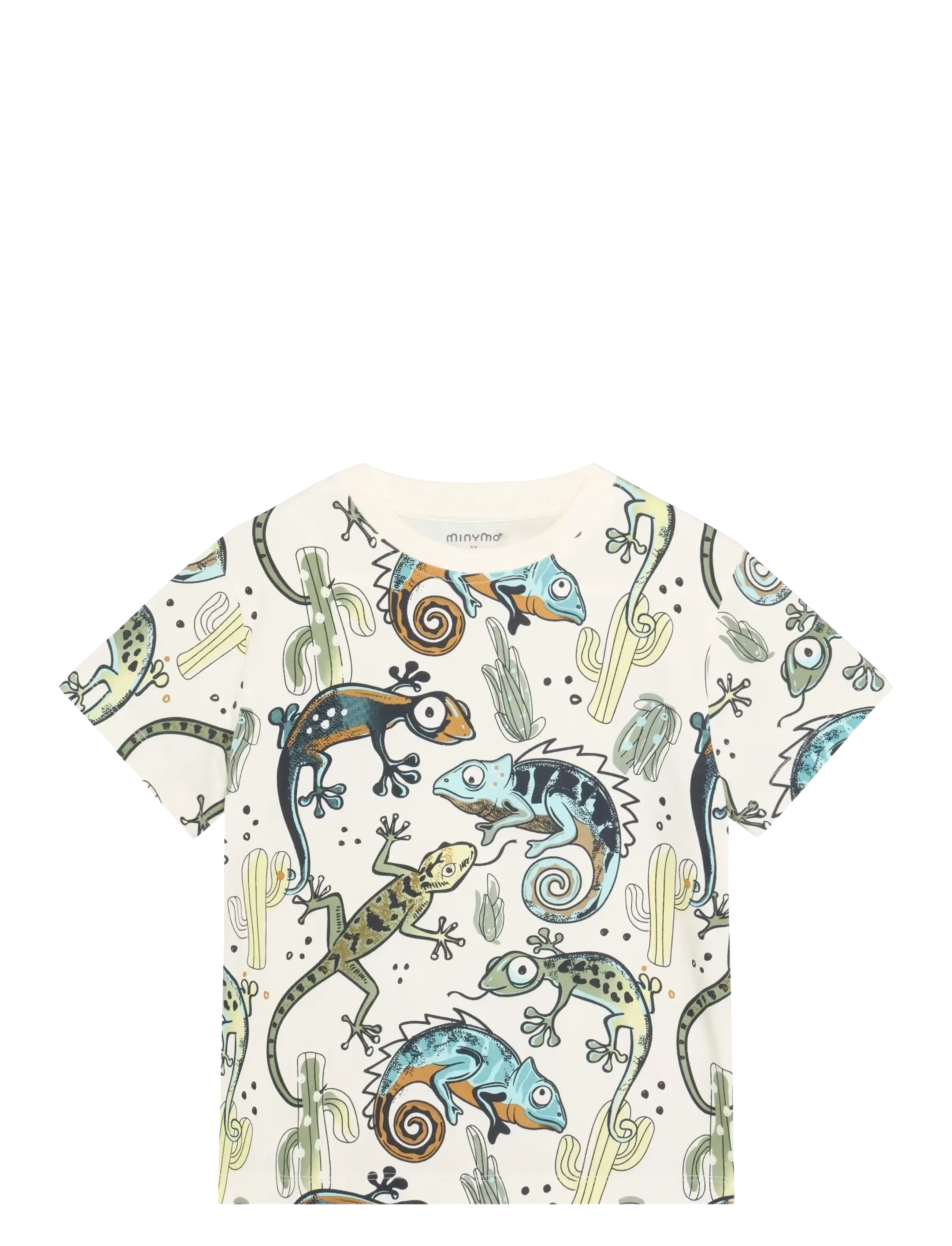 Minymo T-shirt SS AOP - Kläder - VANILLA ICE / cream