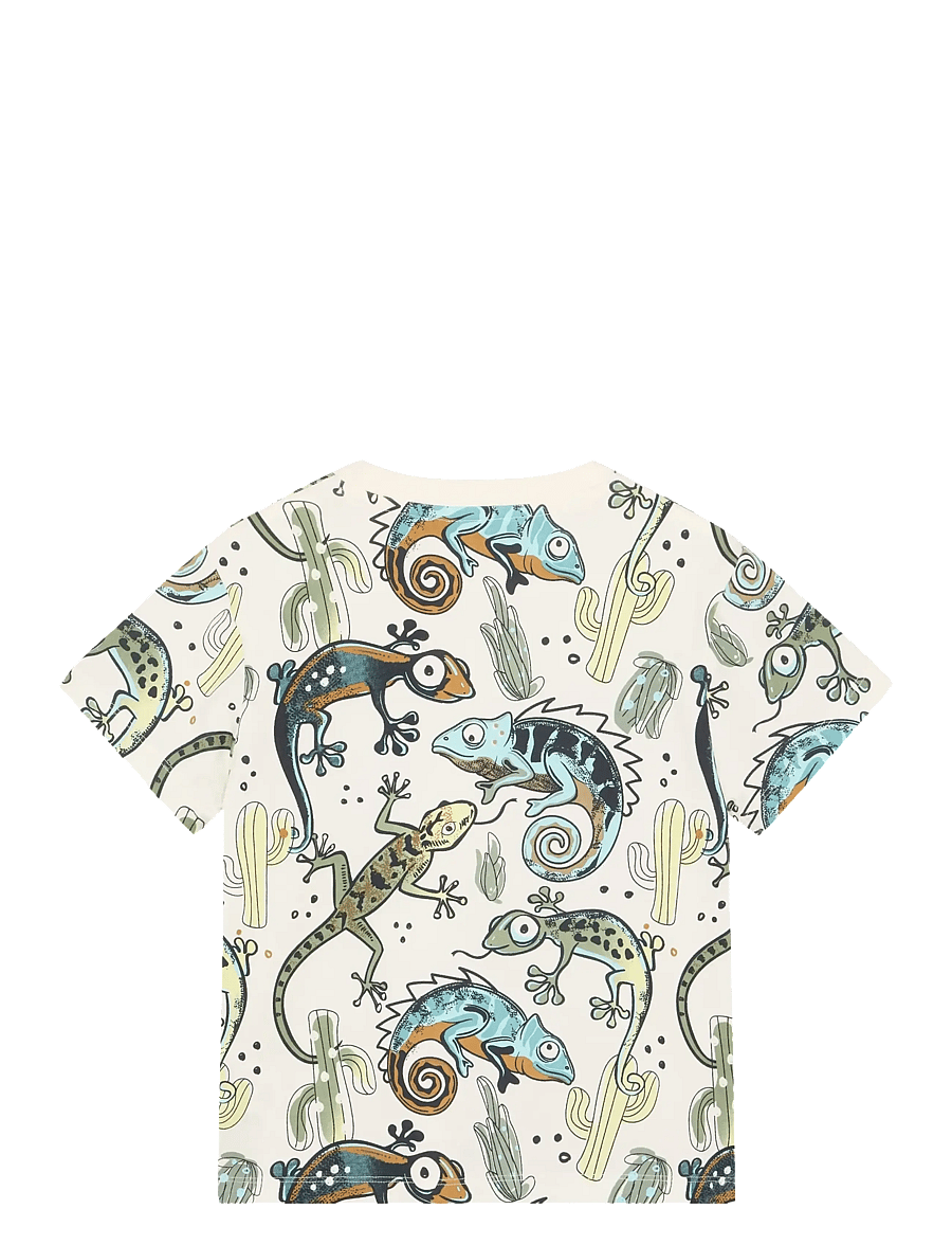 Minymo - T-shirt SS AOP - short-sleeved t-shirts - vanilla ice - 2