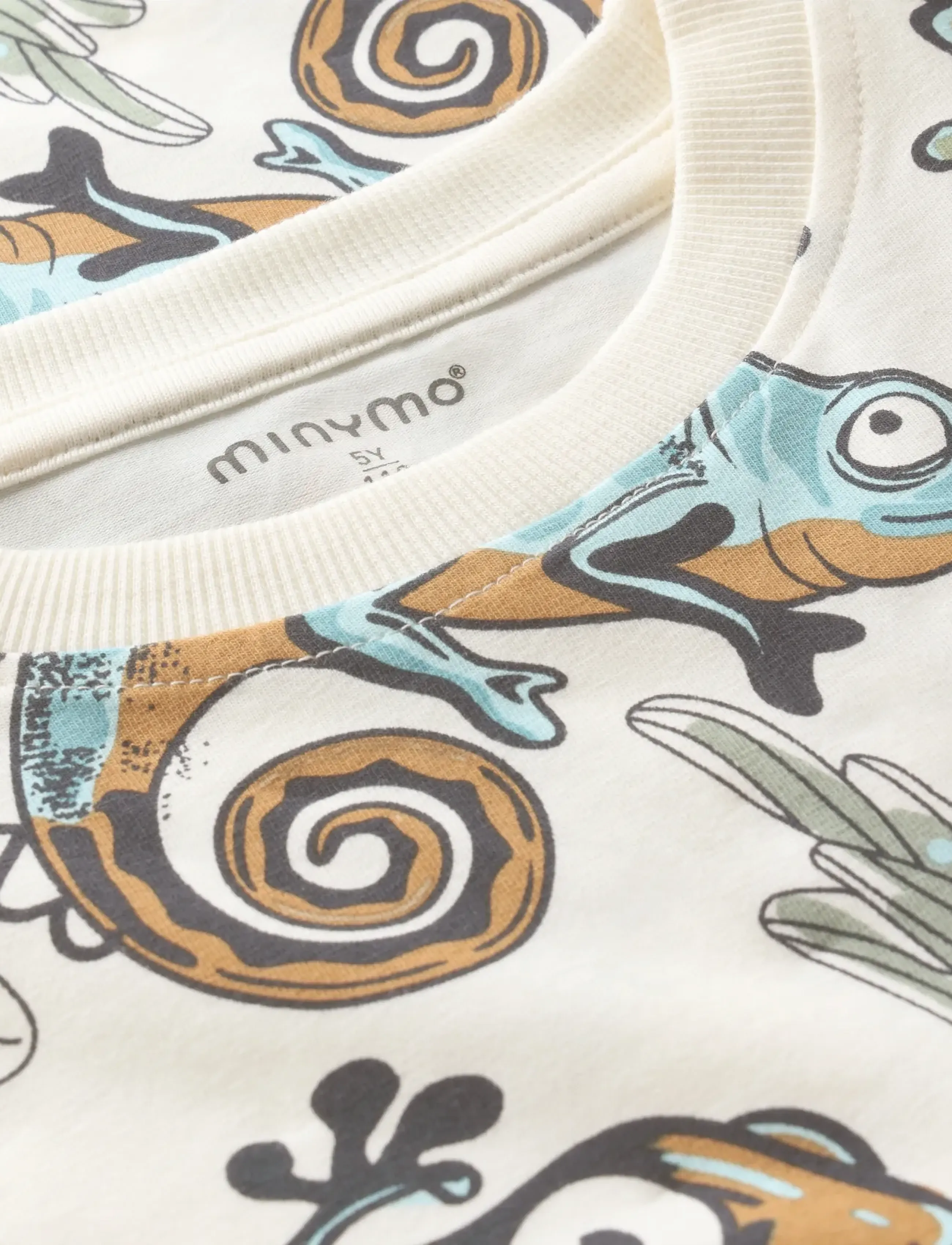 Minymo - T-shirt SS AOP - t-shirts - vanilla ice - 3