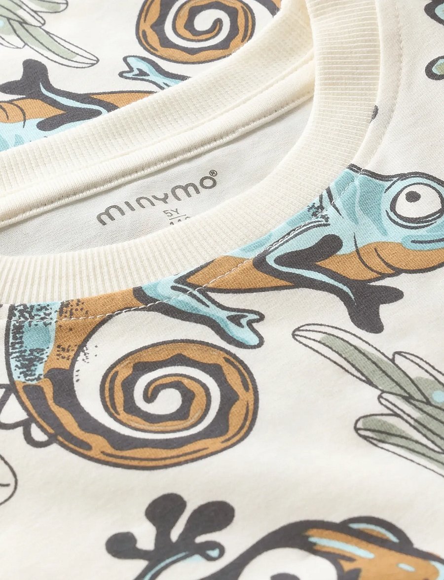 Minymo - T-shirt SS AOP - short-sleeved t-shirts - vanilla ice - 3
