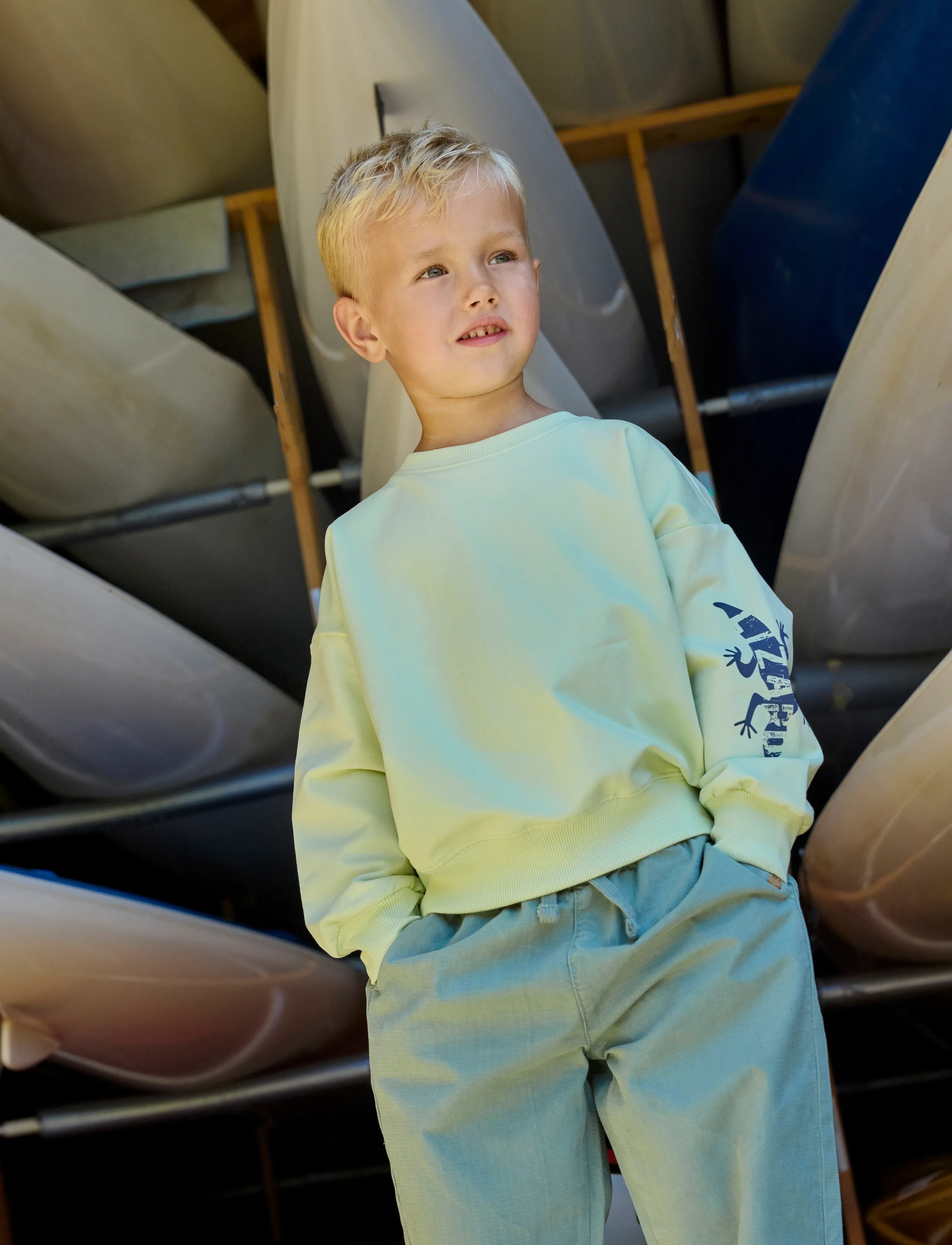 Minymo Sweatshirt Ls, 128, Green, Sweatshirts & Hættetrøjer > Sweatshirts, Børn